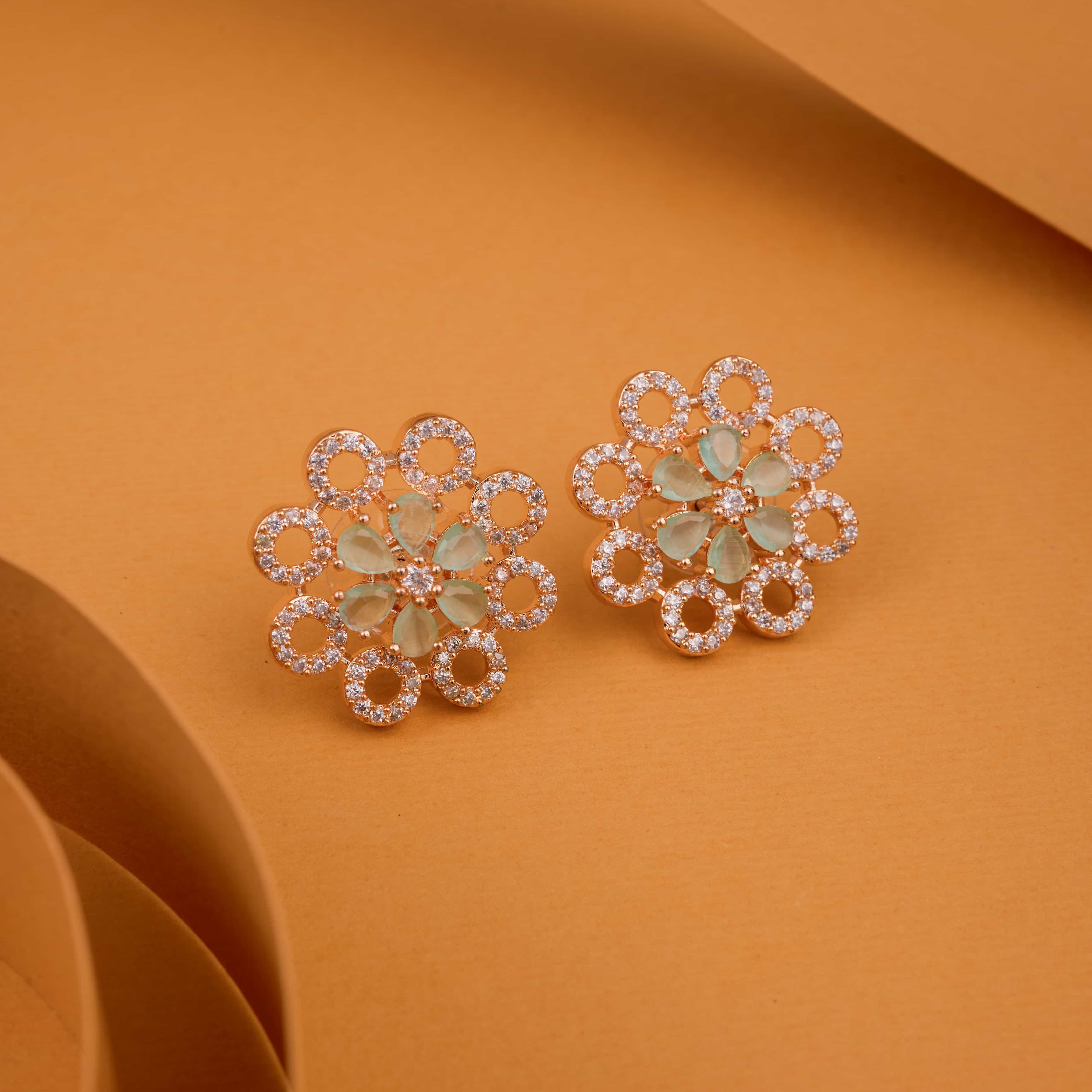 Turquoise Halo Whirl Stud Earrings