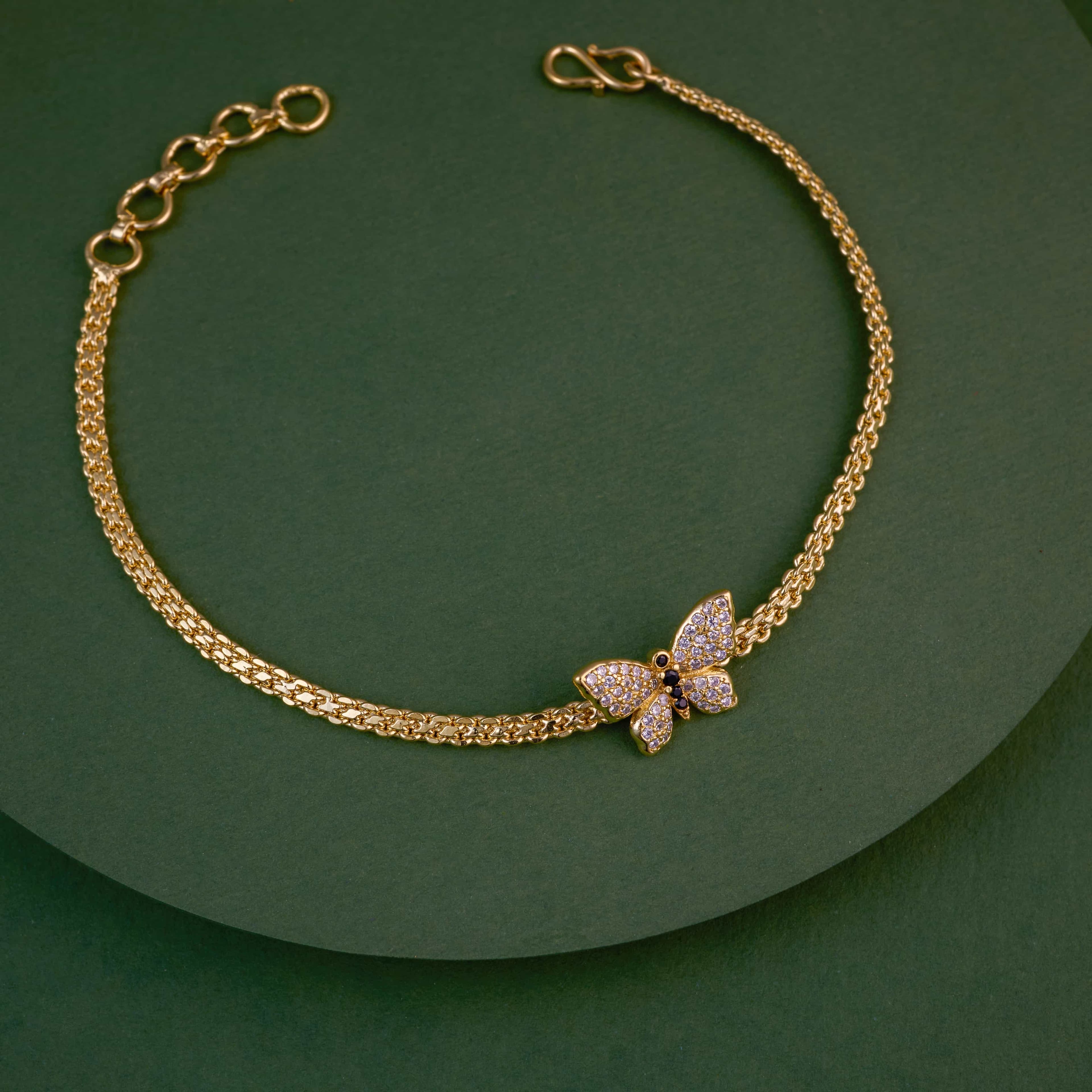 Nimoraa Golden Flutter Charm Bracelet