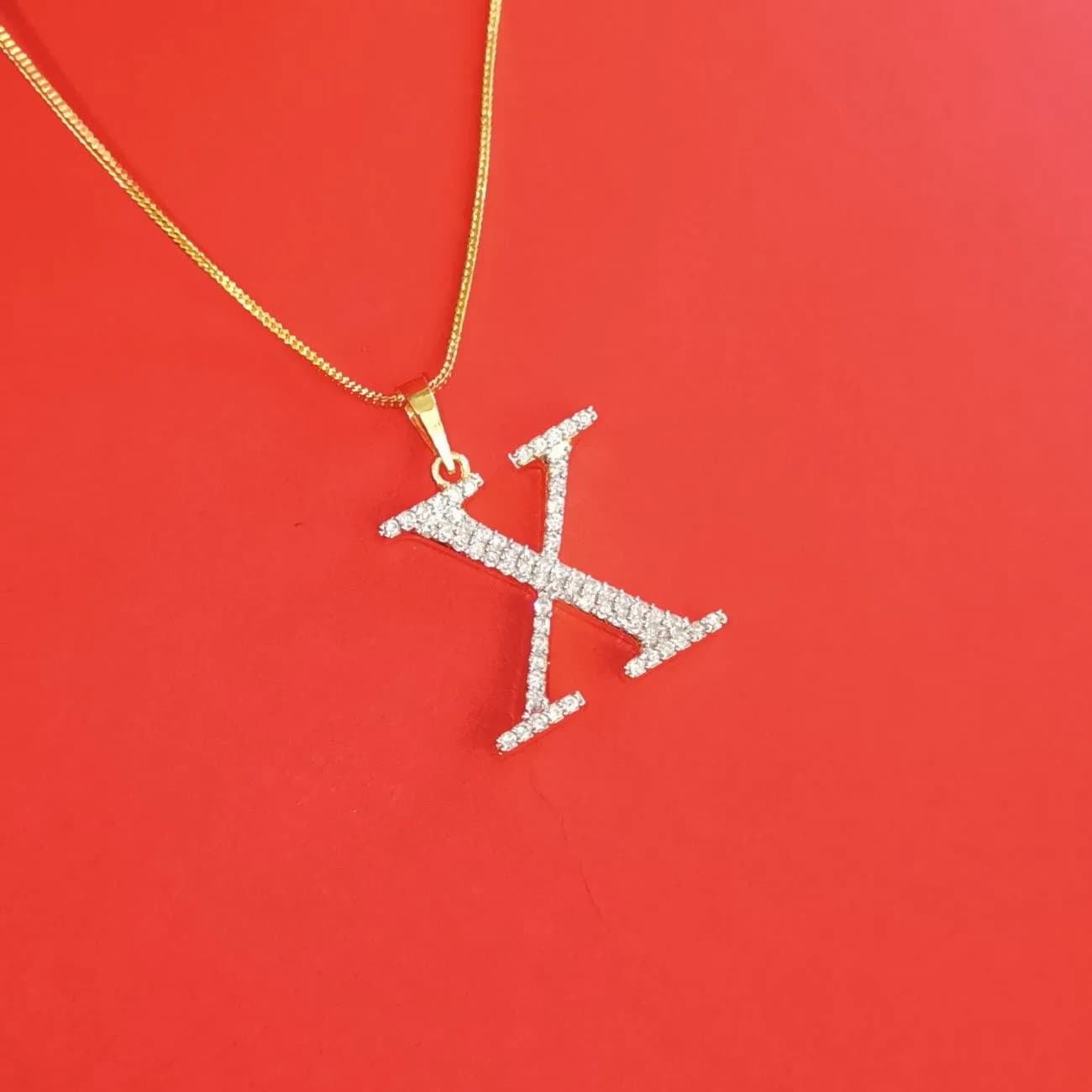 Nimoraa X Initial Gold Plated Pendant Chain