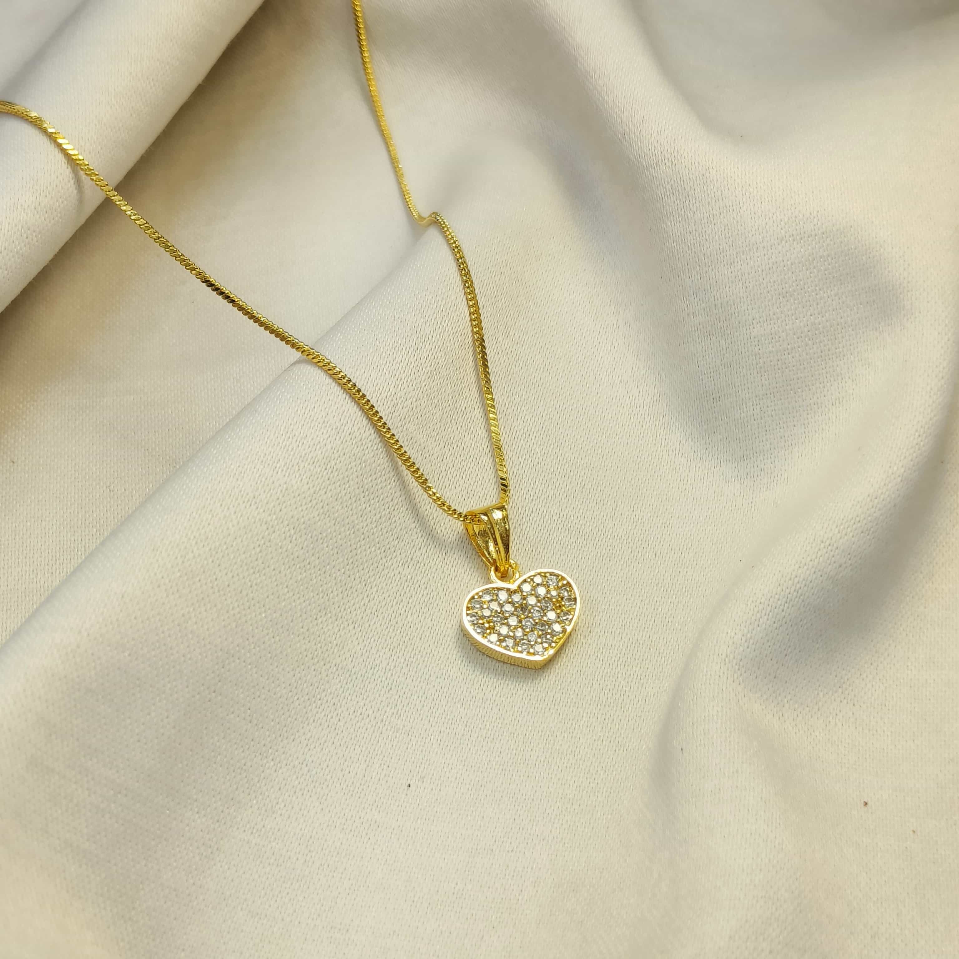 Hridaya Spark Gold Plated Heart Pendant Chain