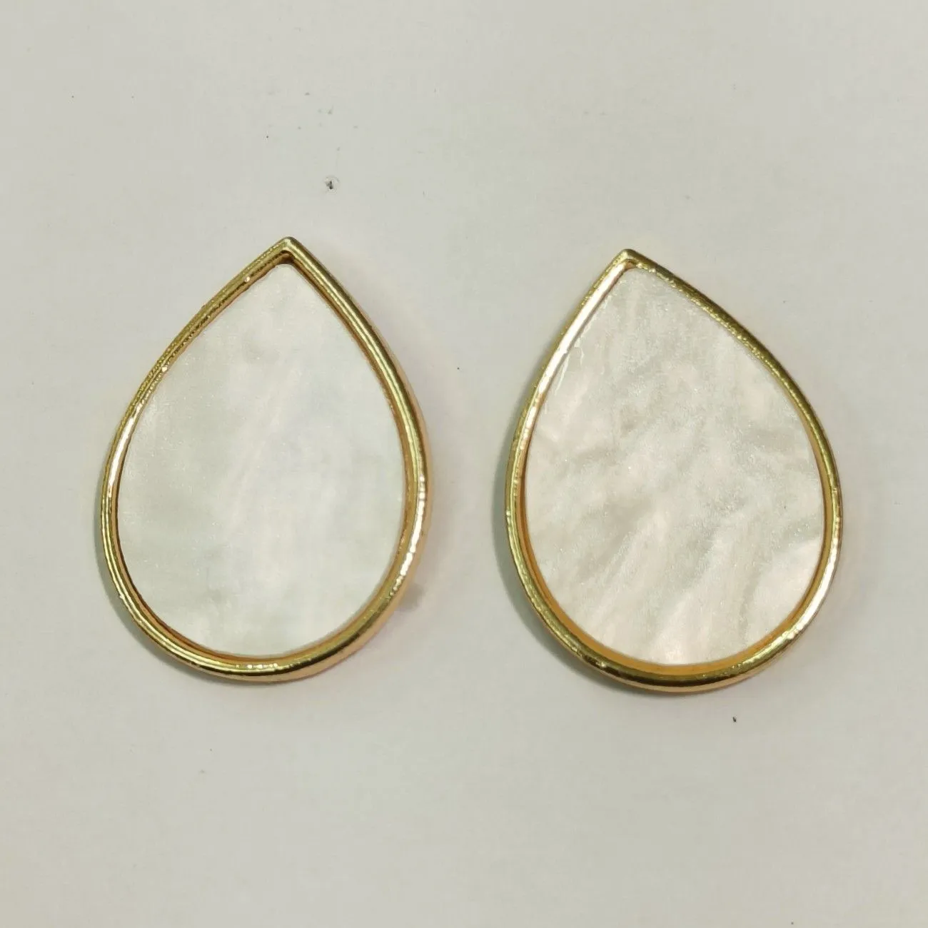 Moon Pearl Teardrop Stud Earrings