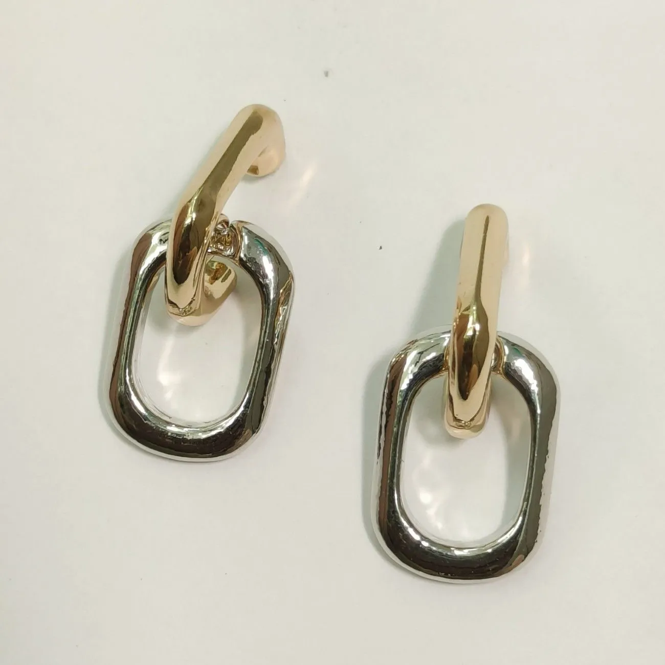 Off Duty Dual Tone Link Earrings