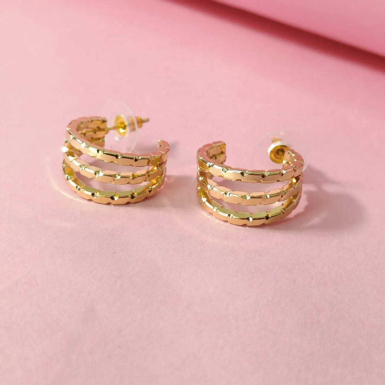 Golden Trio Luxe Half Hoops