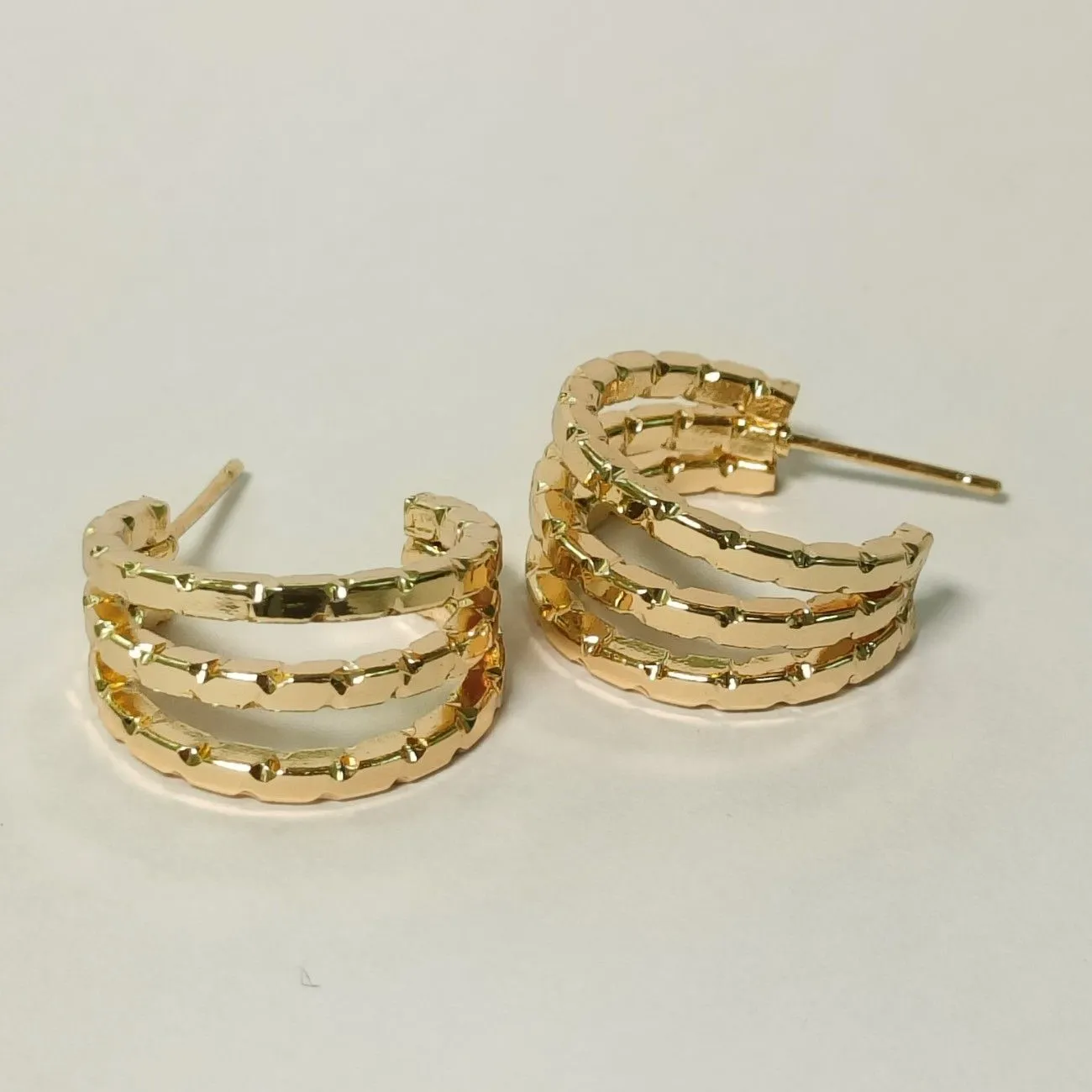 Golden Trio Luxe Half Hoops