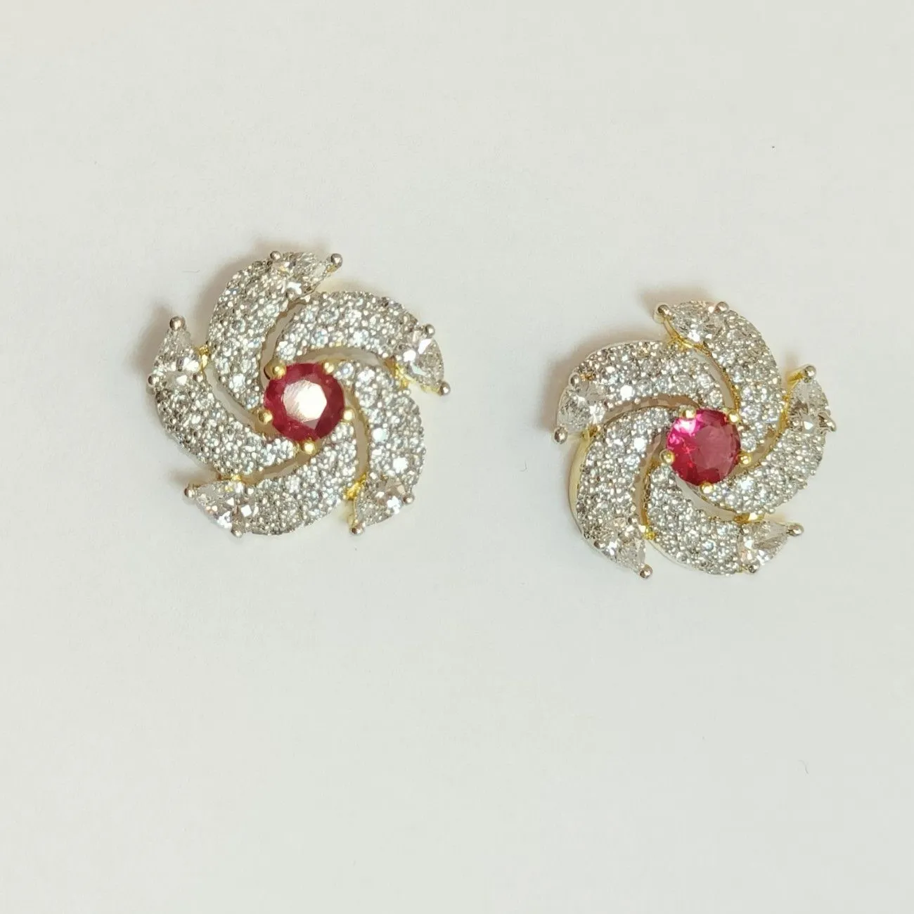 Scarlet Vortex Swirl Studs