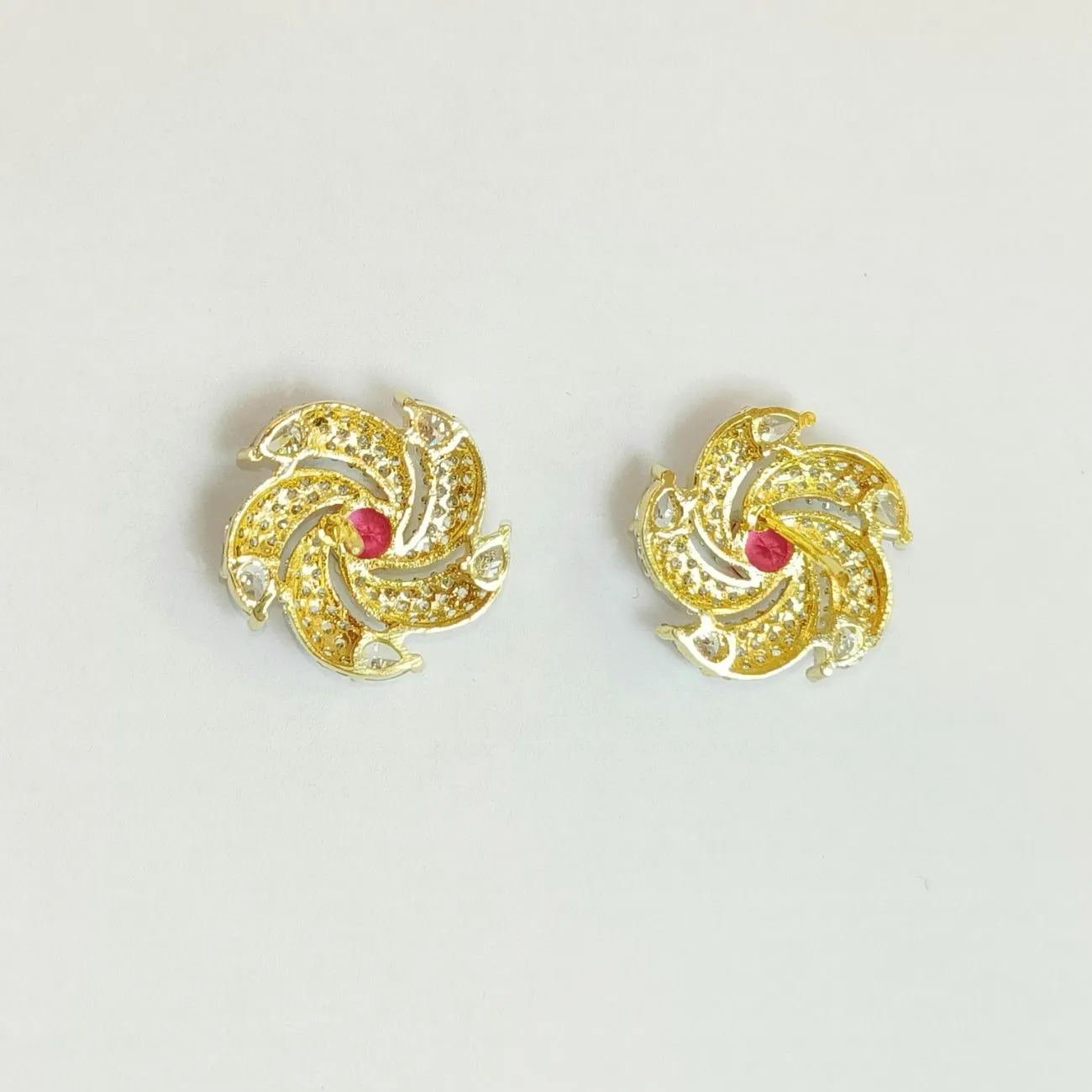 Scarlet Vortex Swirl Studs