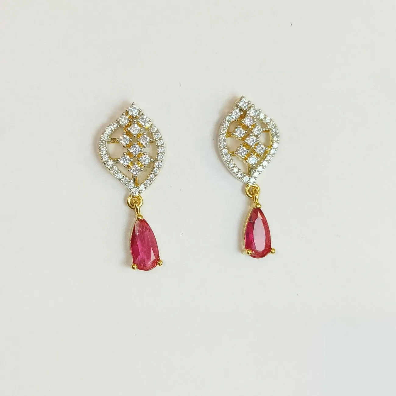 Crimson Leaf Drop Earrings