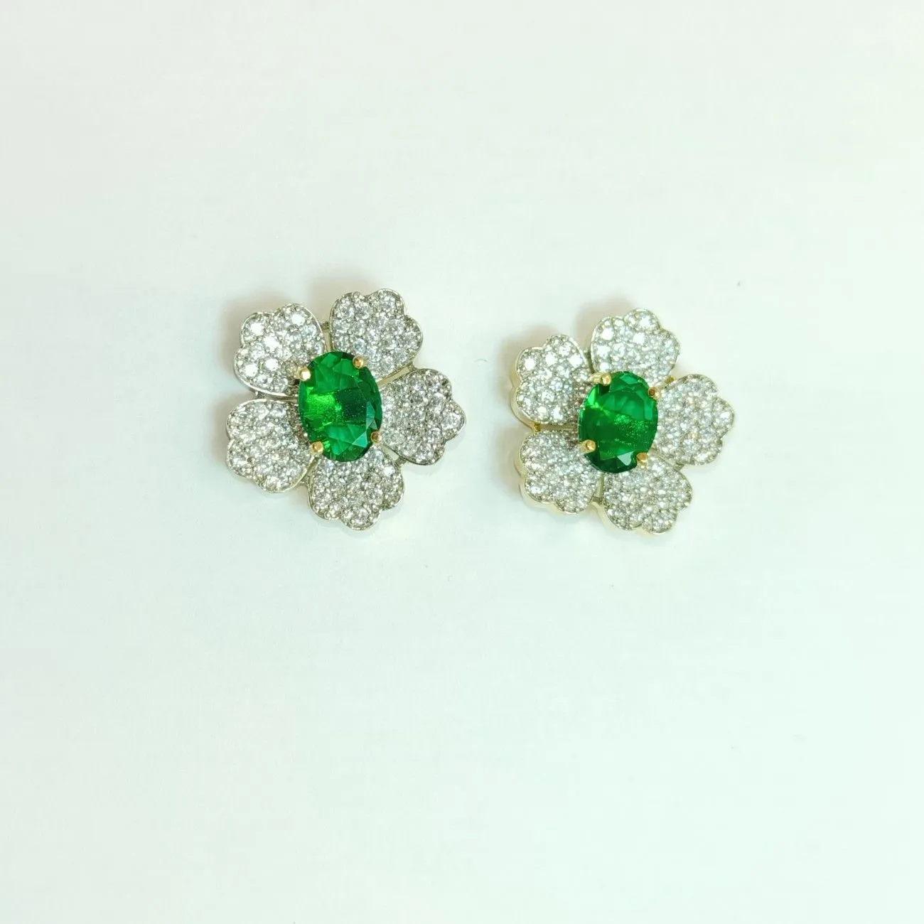 Emerald Radiance Halo Studs