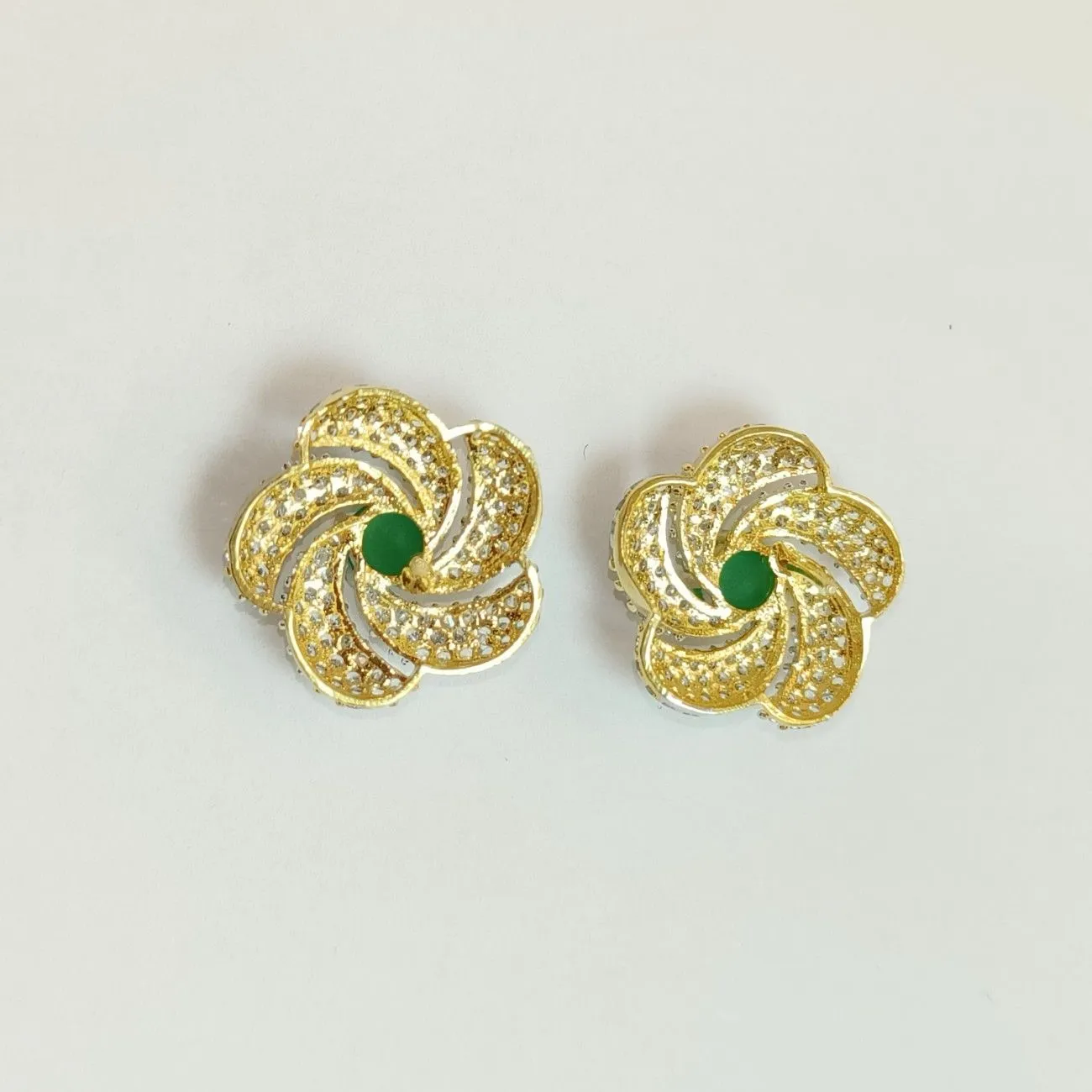 Emerald Vortex Swirl Studs