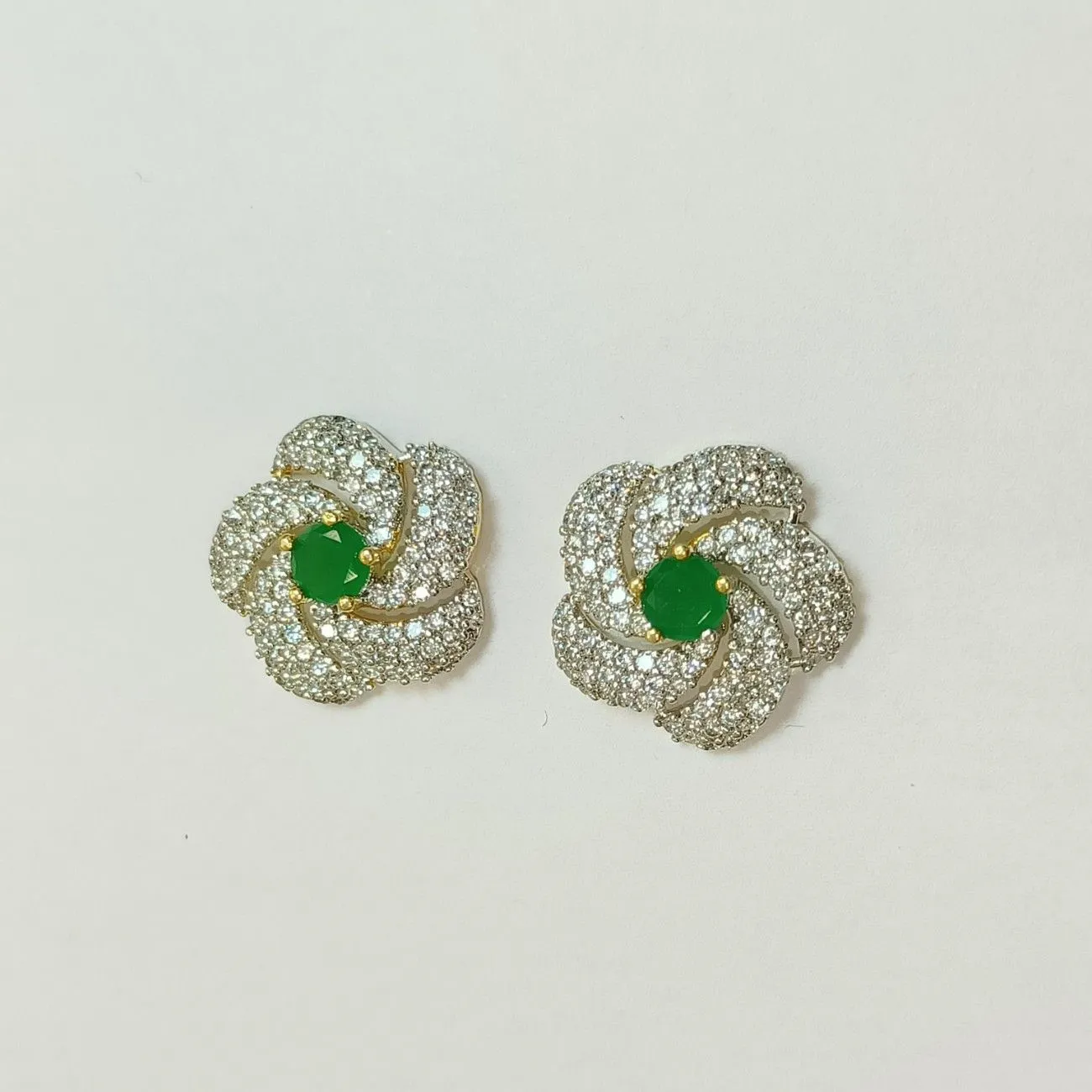 Emerald Vortex Swirl Studs