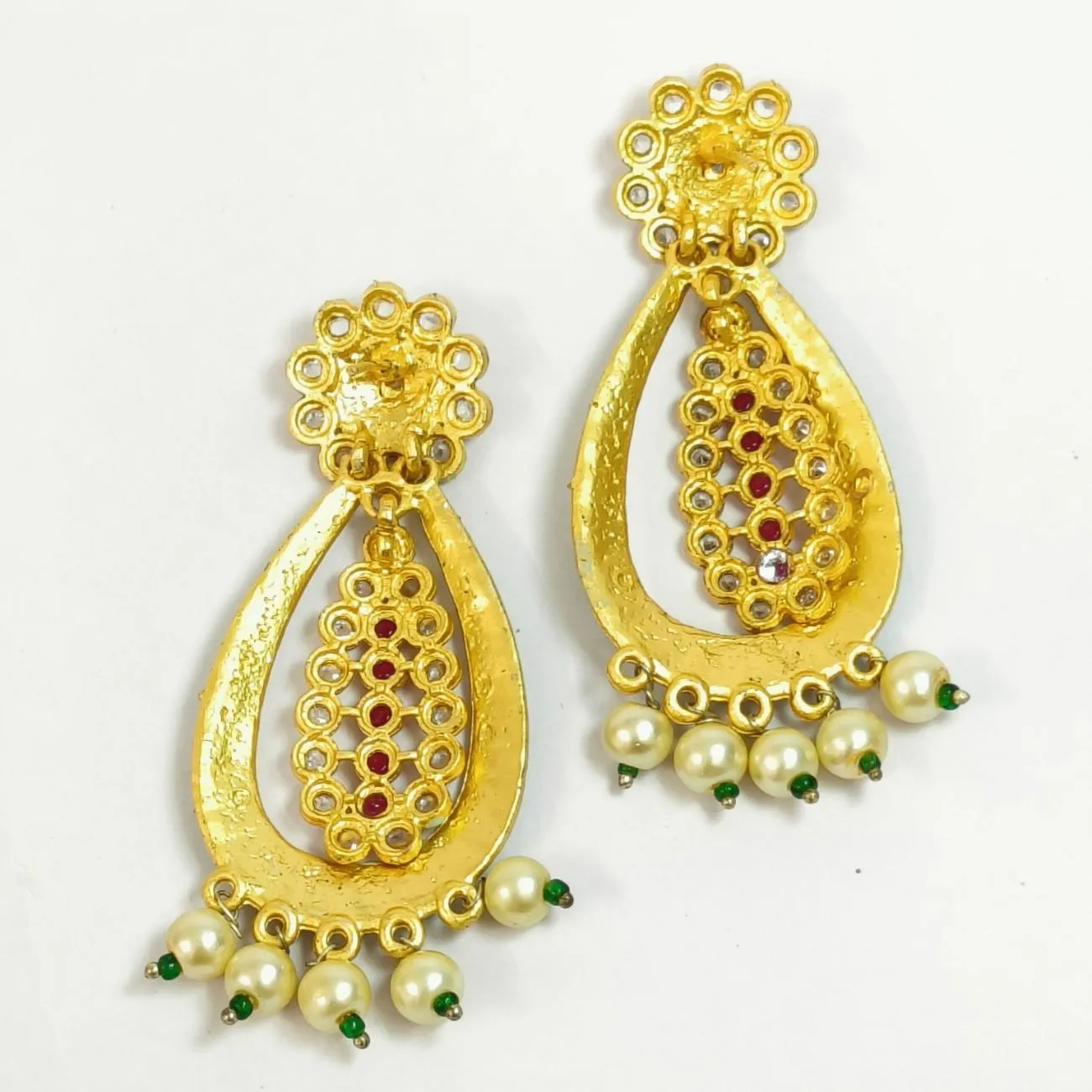 Nimoraa Rangrez Pearl Drop Ethnic Earrings