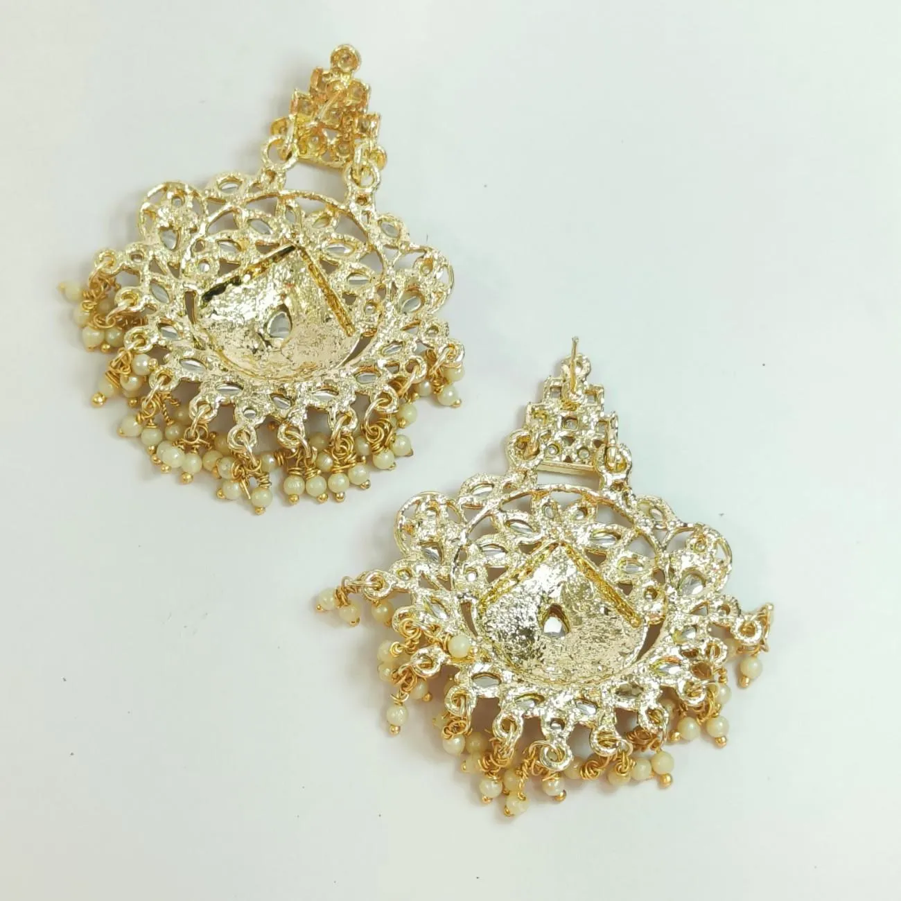 Nimoraa Meher Peacock Kundan Chandbalis