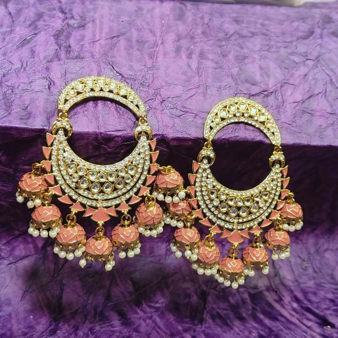 Nimoraa Gulposh Jhumki Chandbalis