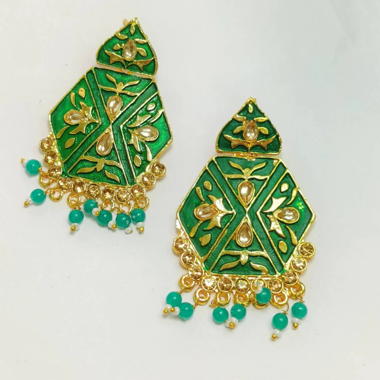 Nimoraa Zehreen Meenakari Drop Earrings