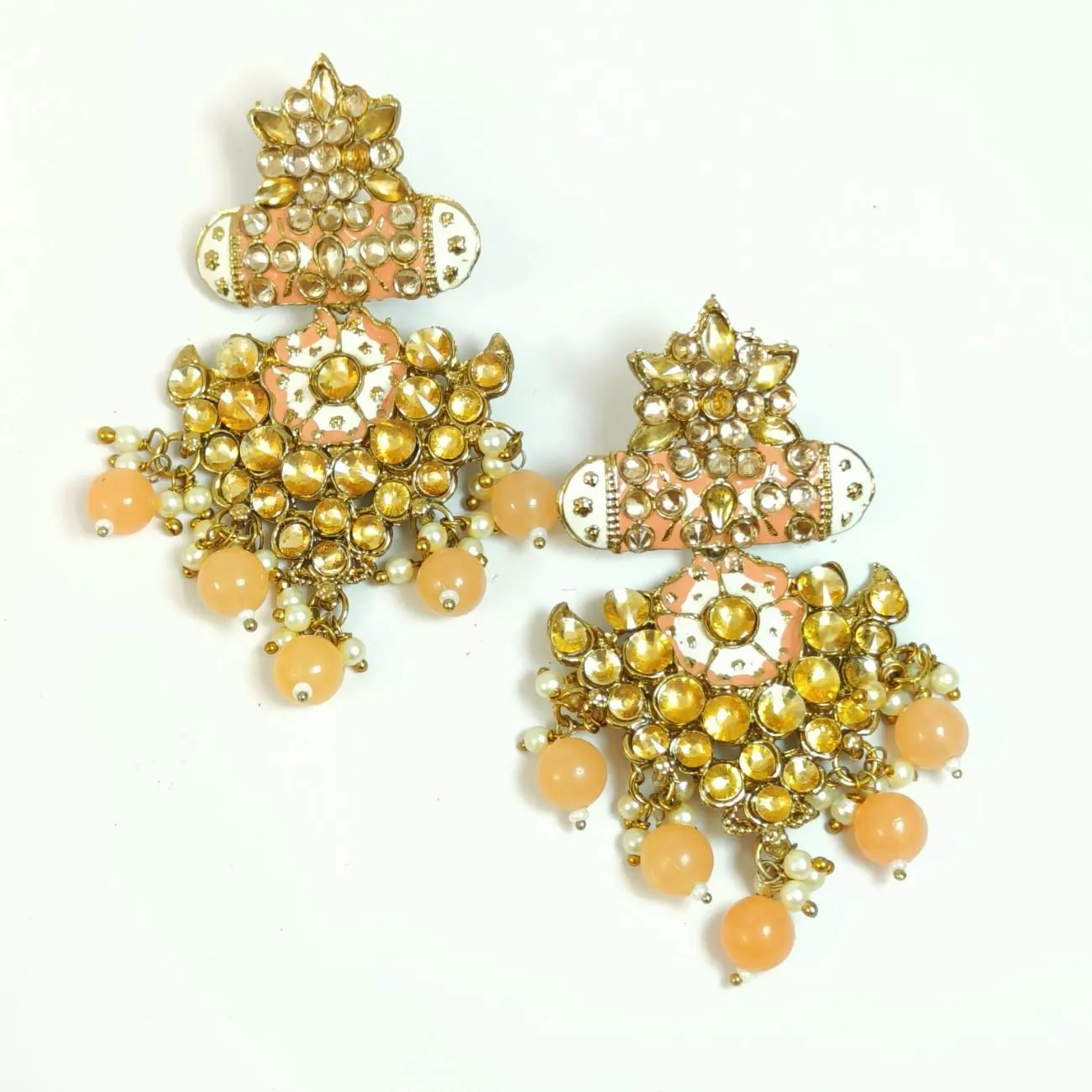 Nimoraa Gulnaar Kundan Chaand Earrings