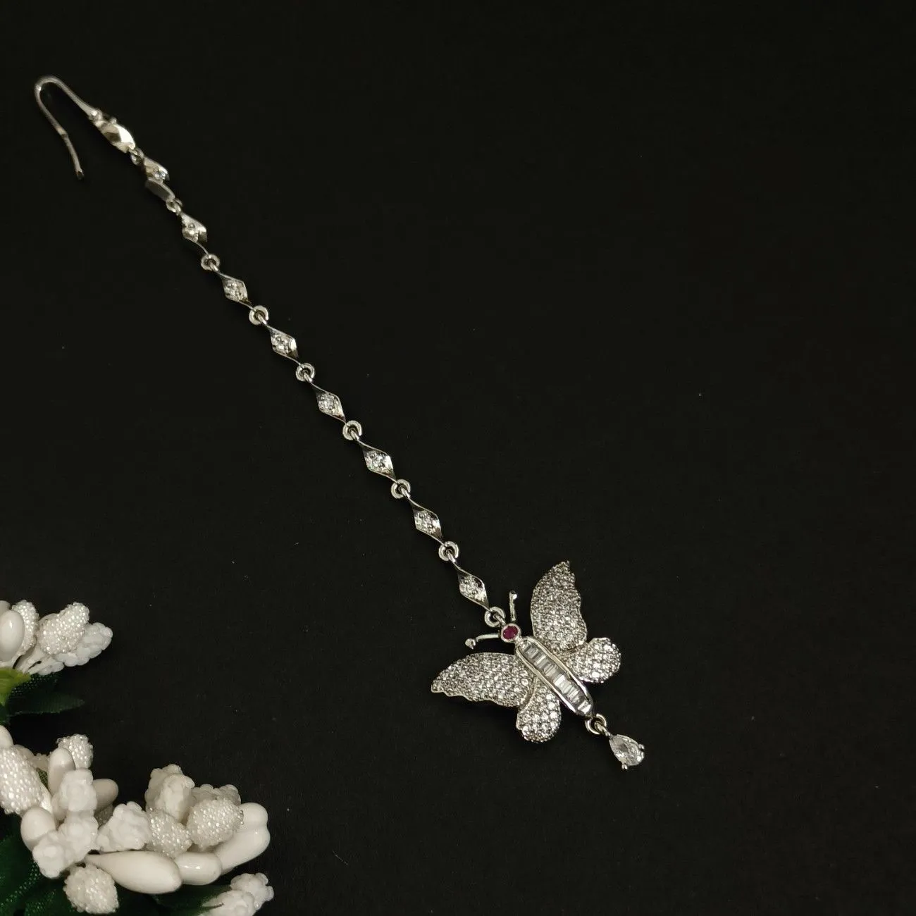 Nimoraa Crystal Flutter Butterfly Maangtikkaa