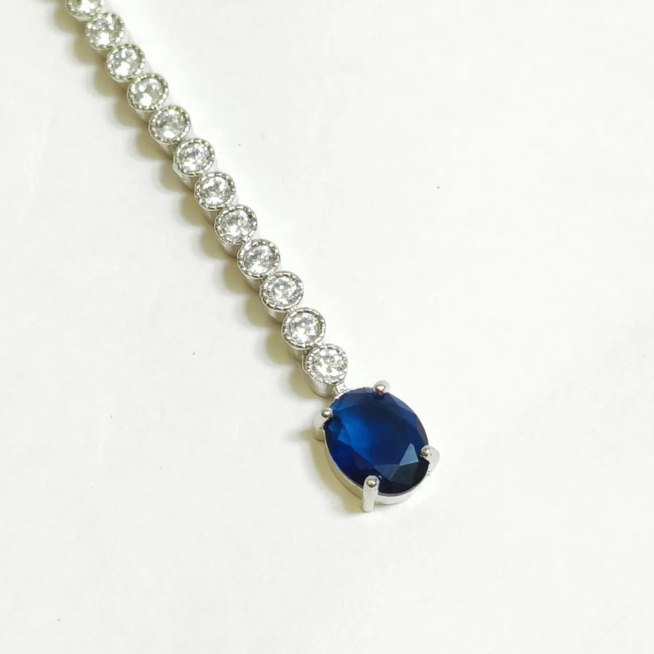 Nimoraa Royal Sapphire Solitaire Maangtikka
