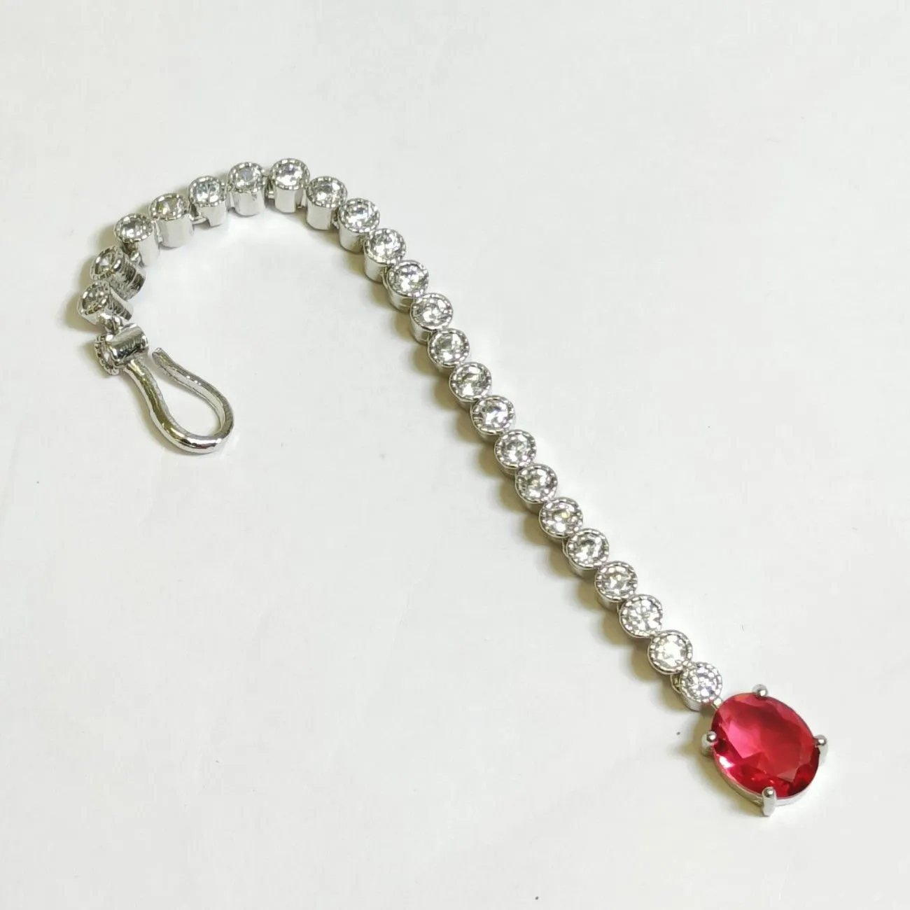 Nimoraa Royal Ruby Solitaire Maangtikka