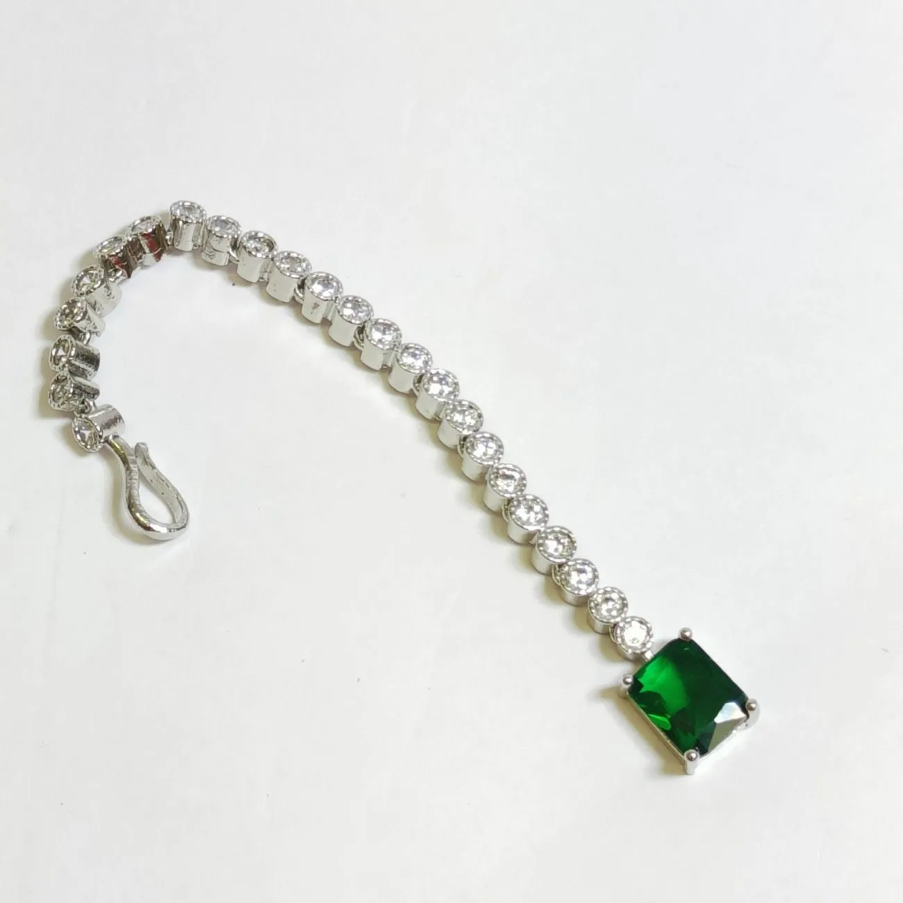 Nimoraa Emerald Tennis Maangtikka