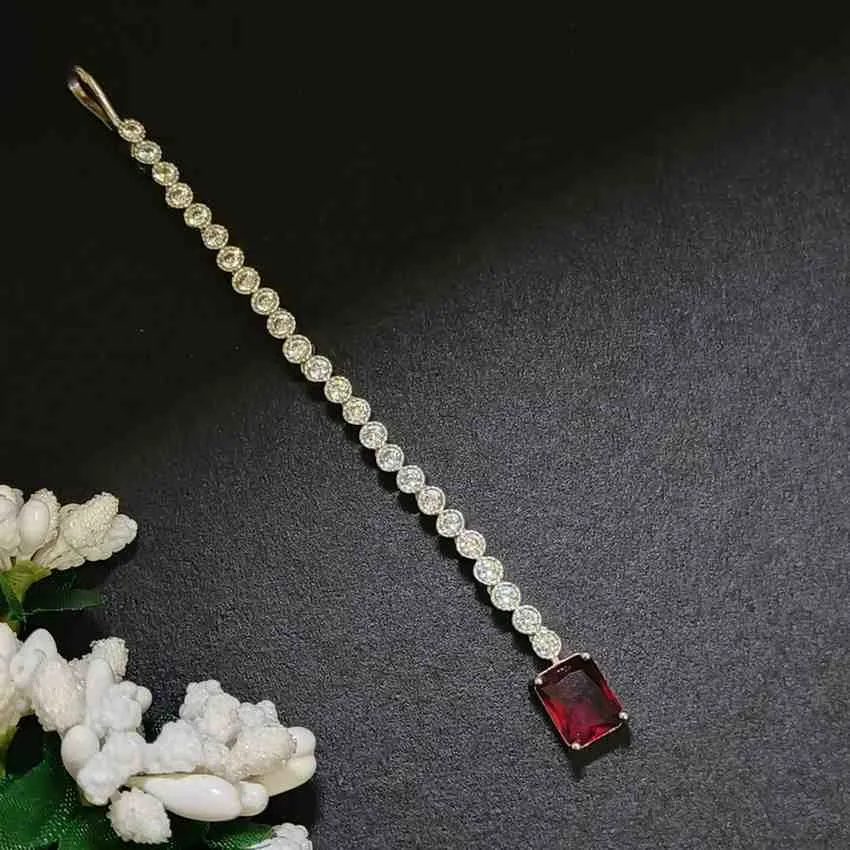 Nimoraa Ruby Tennis Maangtikka