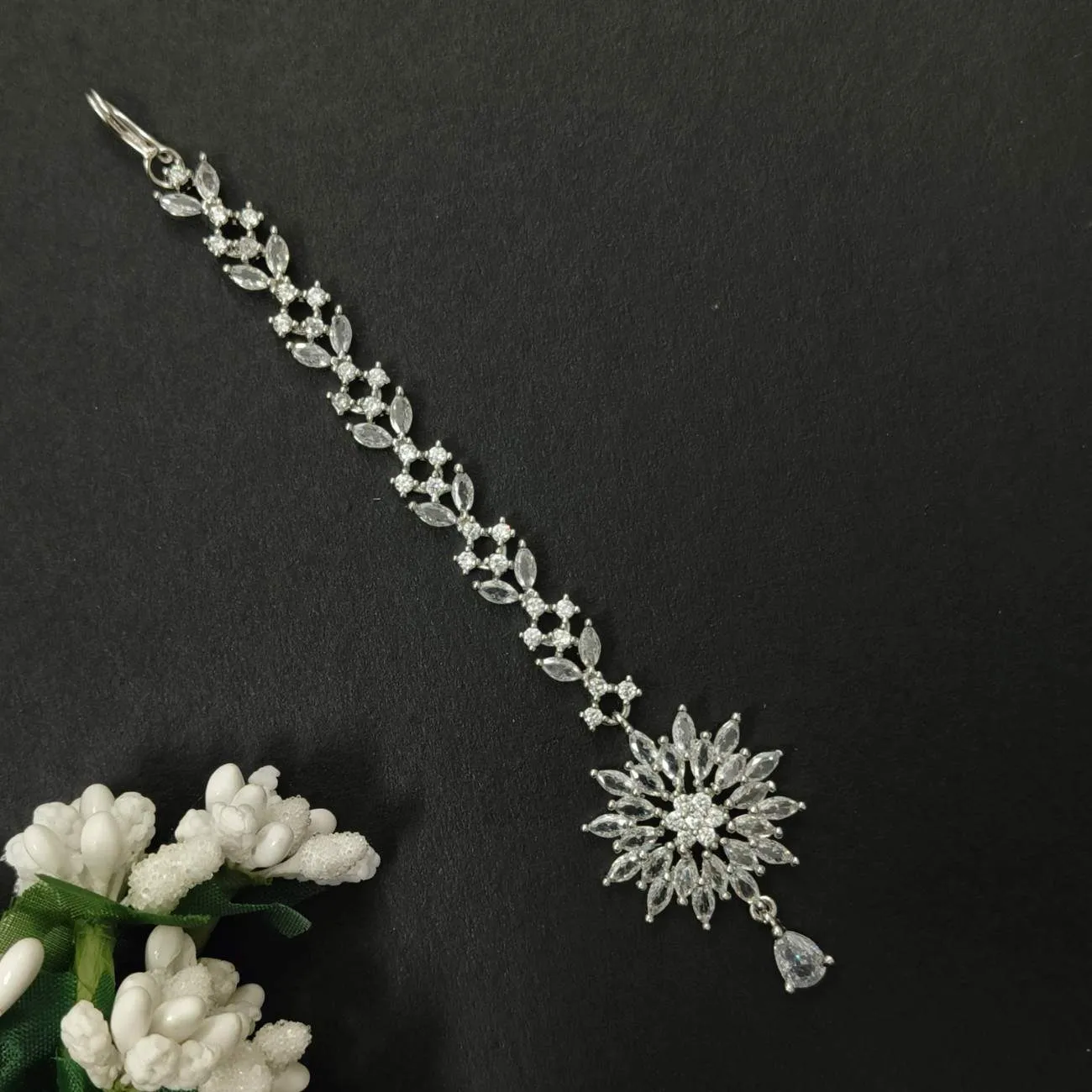 Nimoraa Noor Blossoms Silver Maangtikkaa