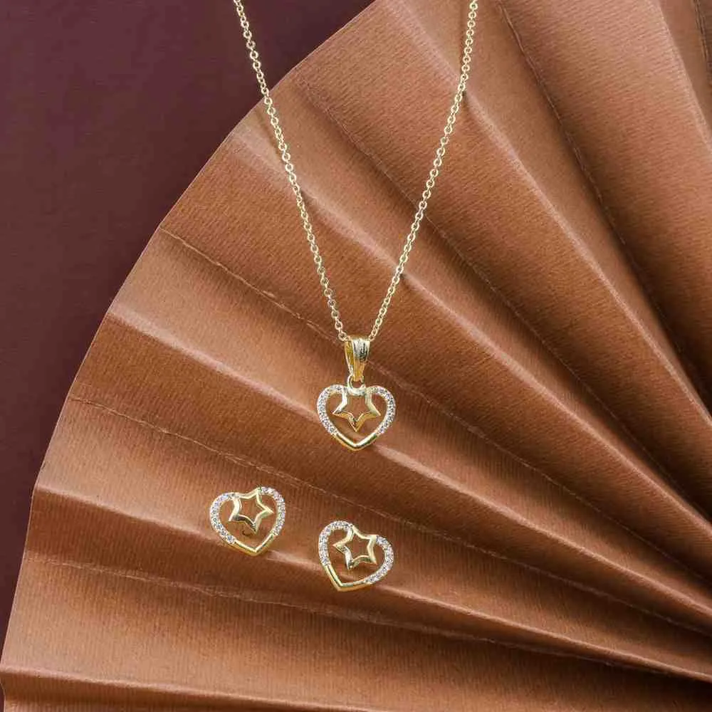 Nimoraa Starry Heart Spark Pendant Set