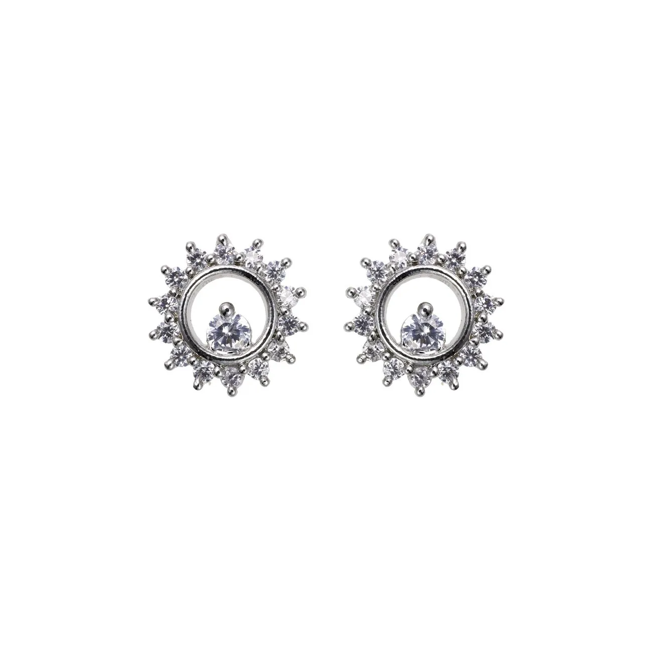 Nimoraa Radiant Halo Silver Pendant Set
