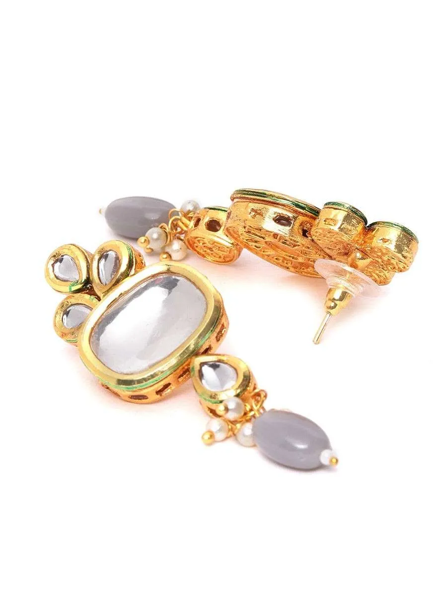 Nimoraa Kundan Grace Grey Pearl Choker Set