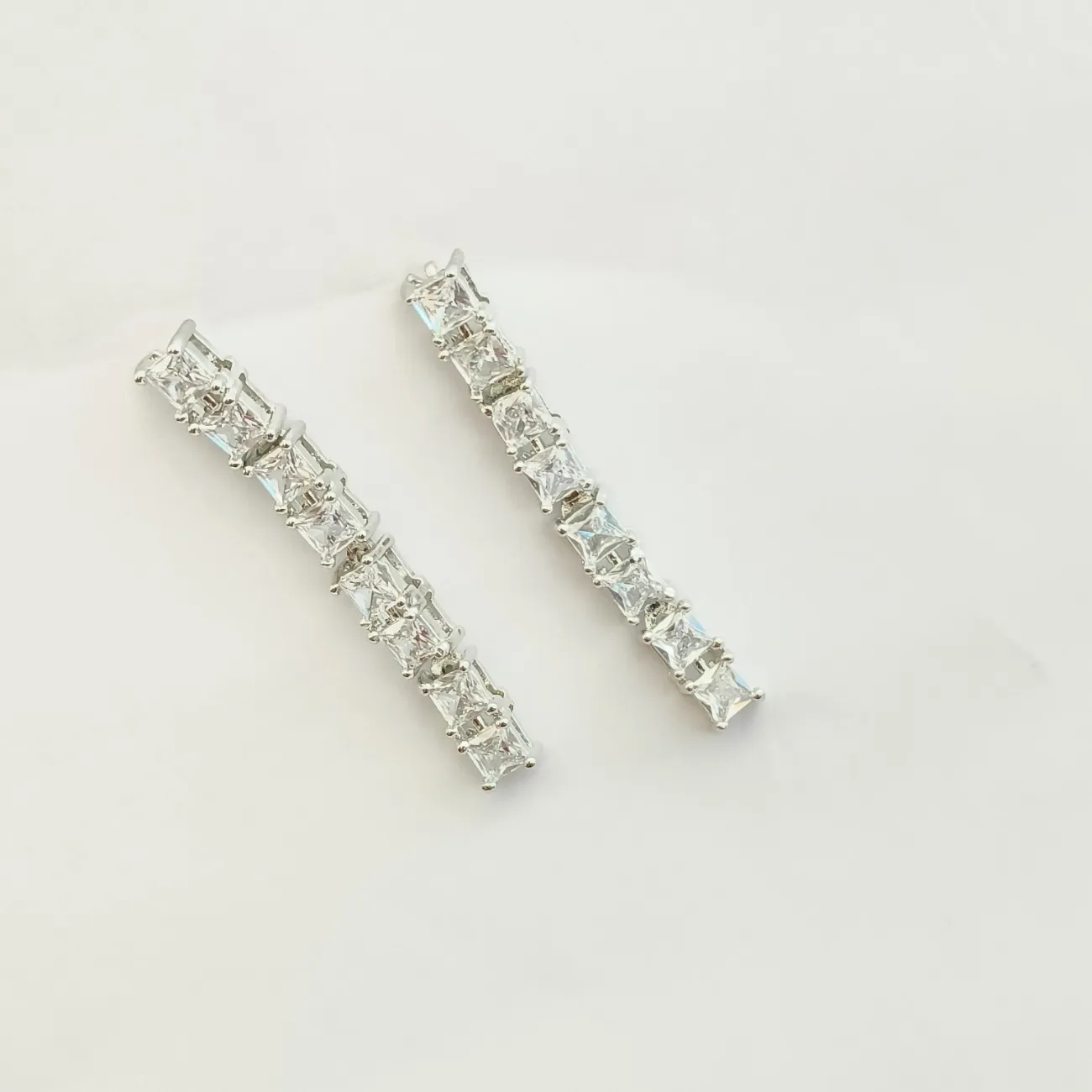 Nimoraa Crystal Square Tennis Necklace Set