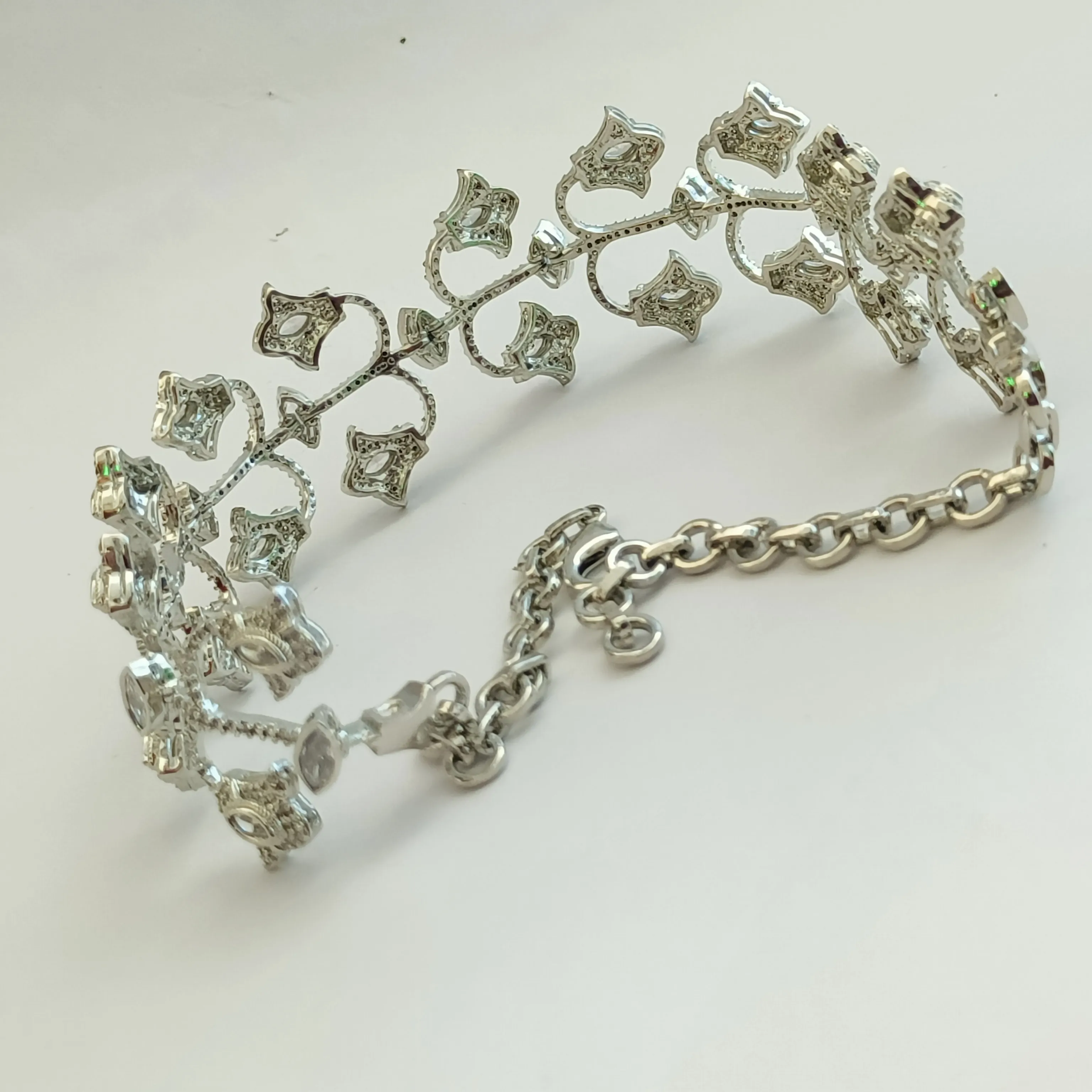 Royale Cascade Diamond Choker SetWith Chandelier Earrings and Bracelets
