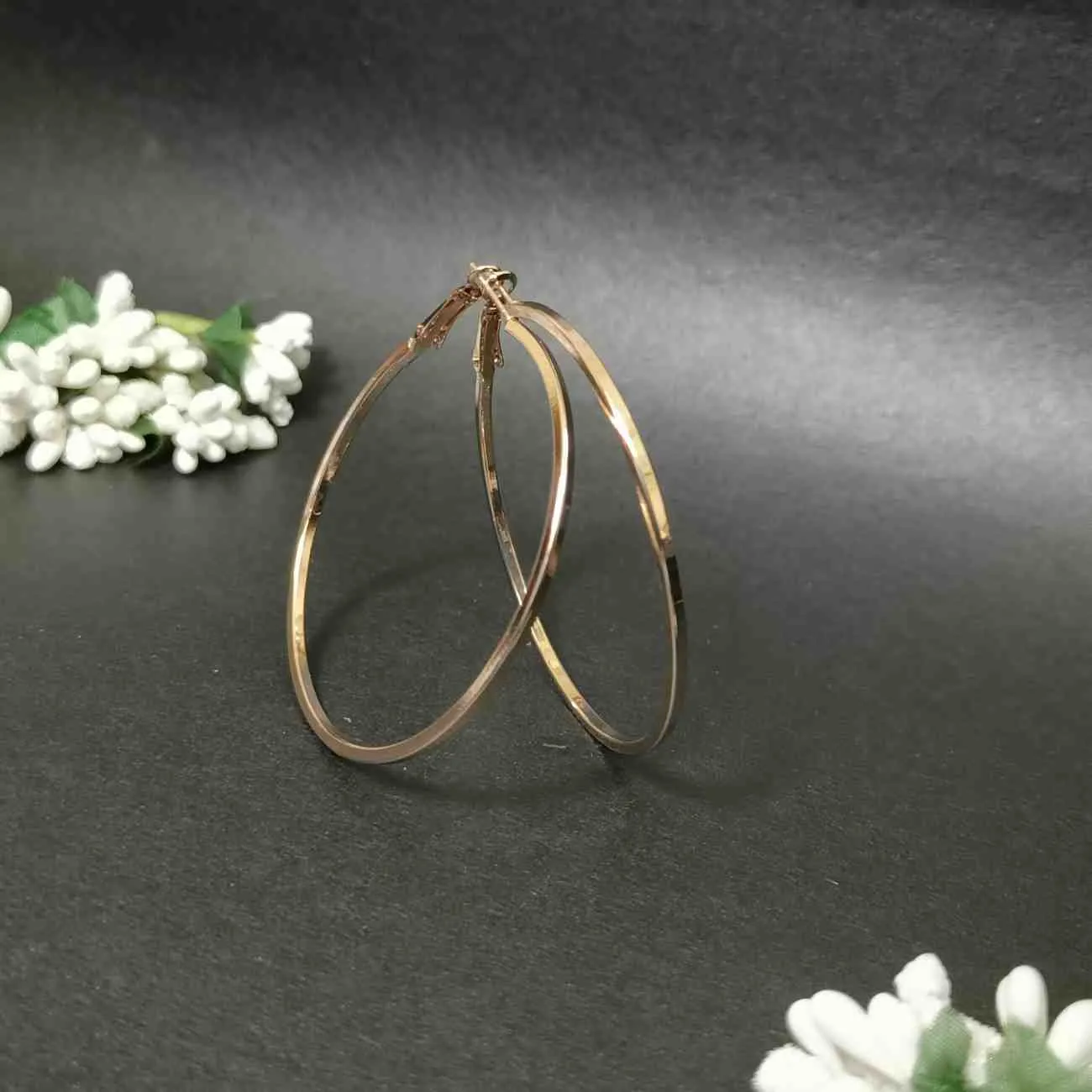 Dainty Sleek Rosegold Hoop Earrings
