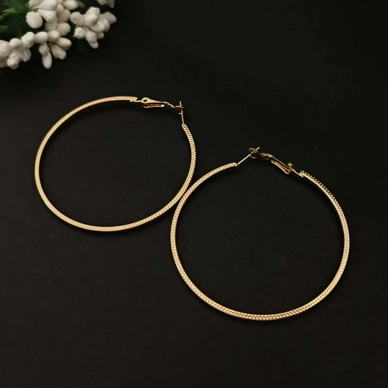 Celeste Textured Gold Hoop Earrings