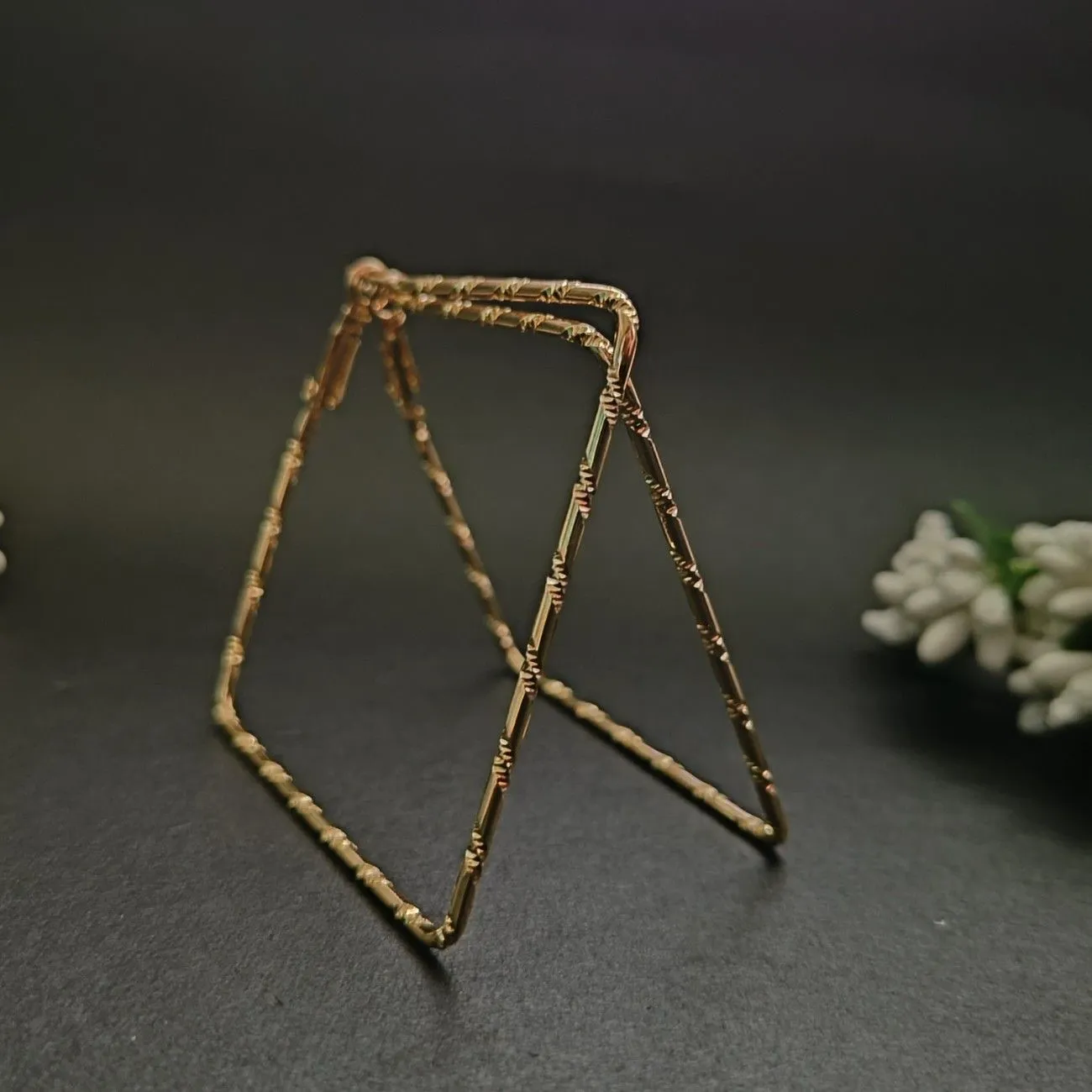 Nimoraa Textured Square Hoop Earrings – Gold Plated