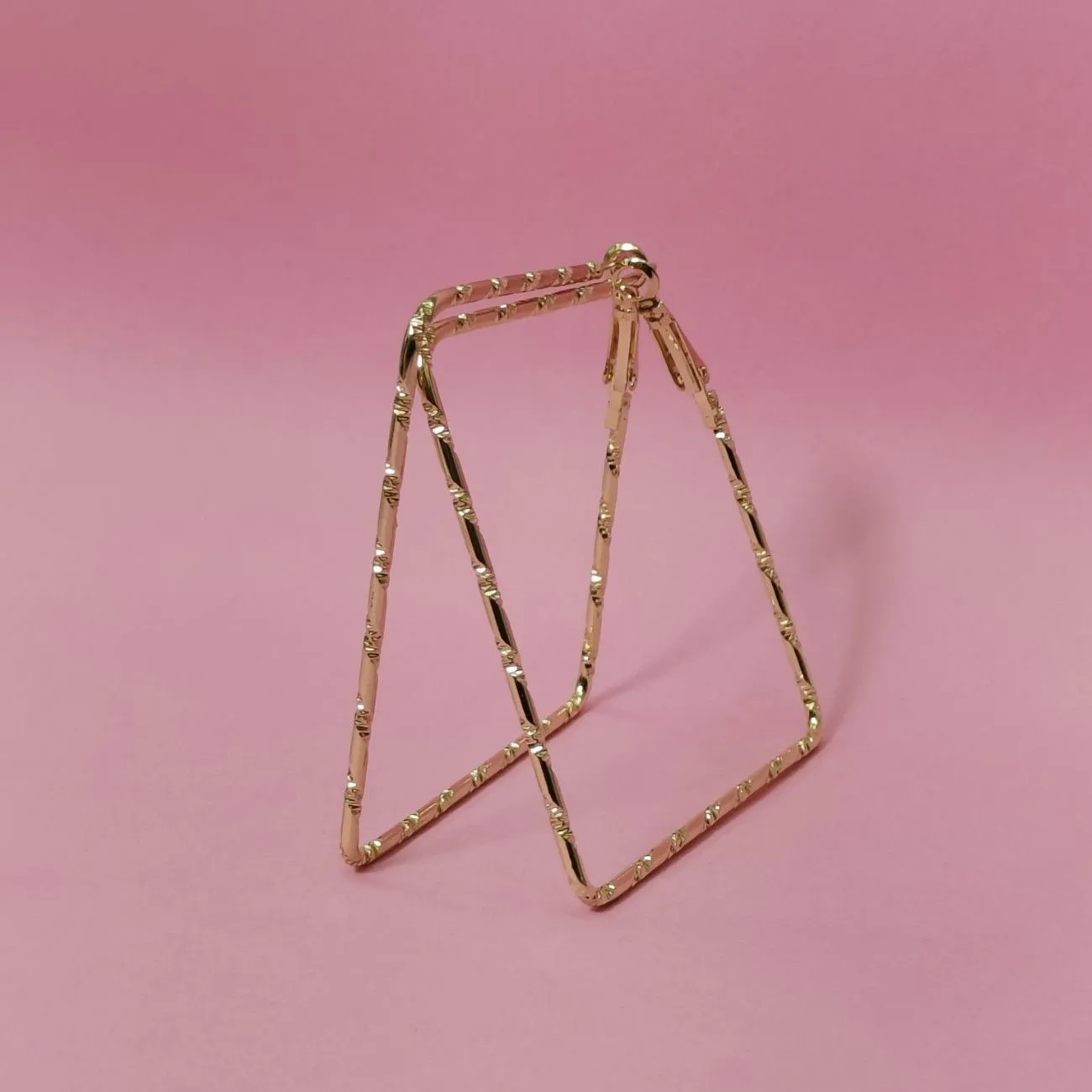 Nimoraa Trinity Textured Square Hoop Earrings Combo