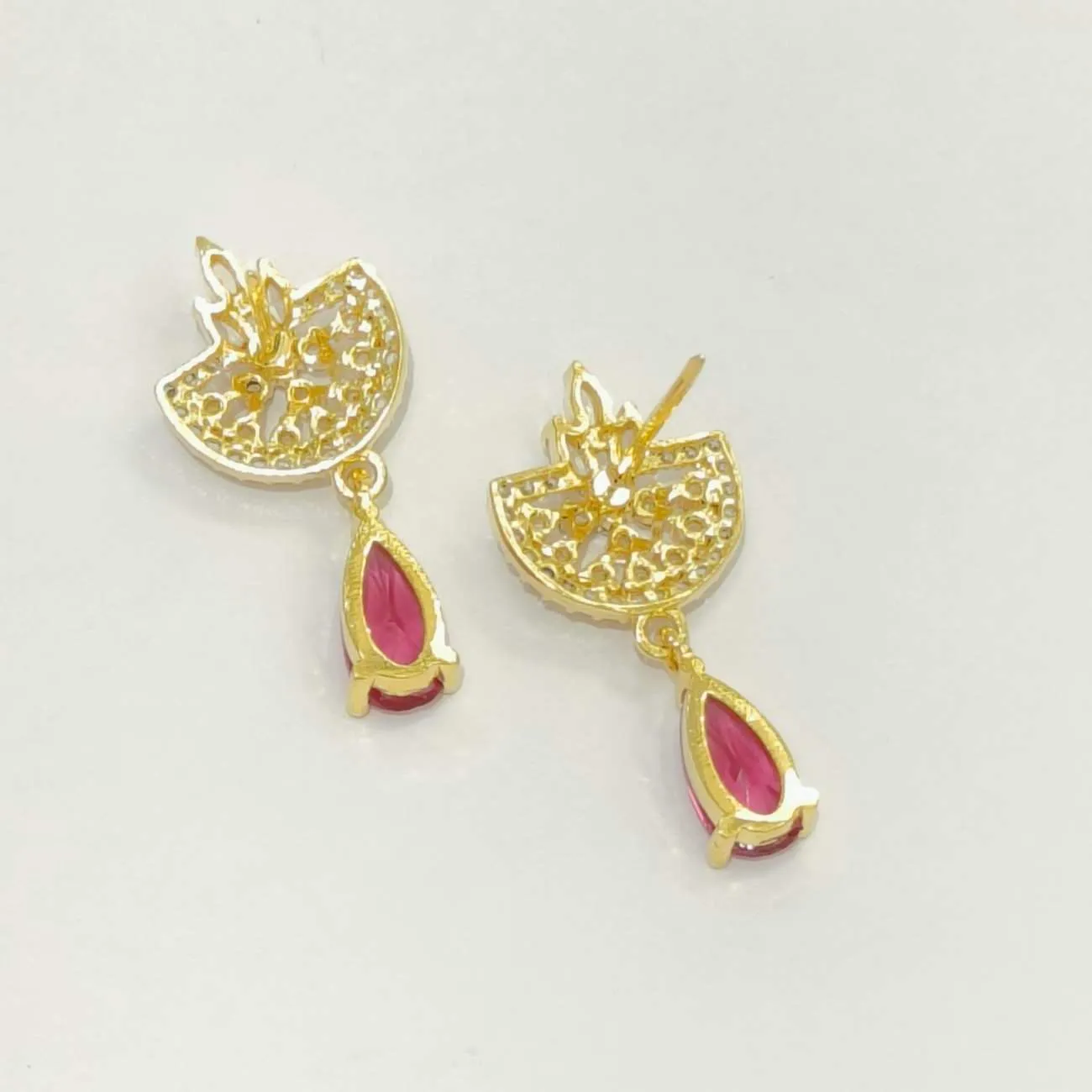 Nimoraa Scarlet Crescent Drop Earrings