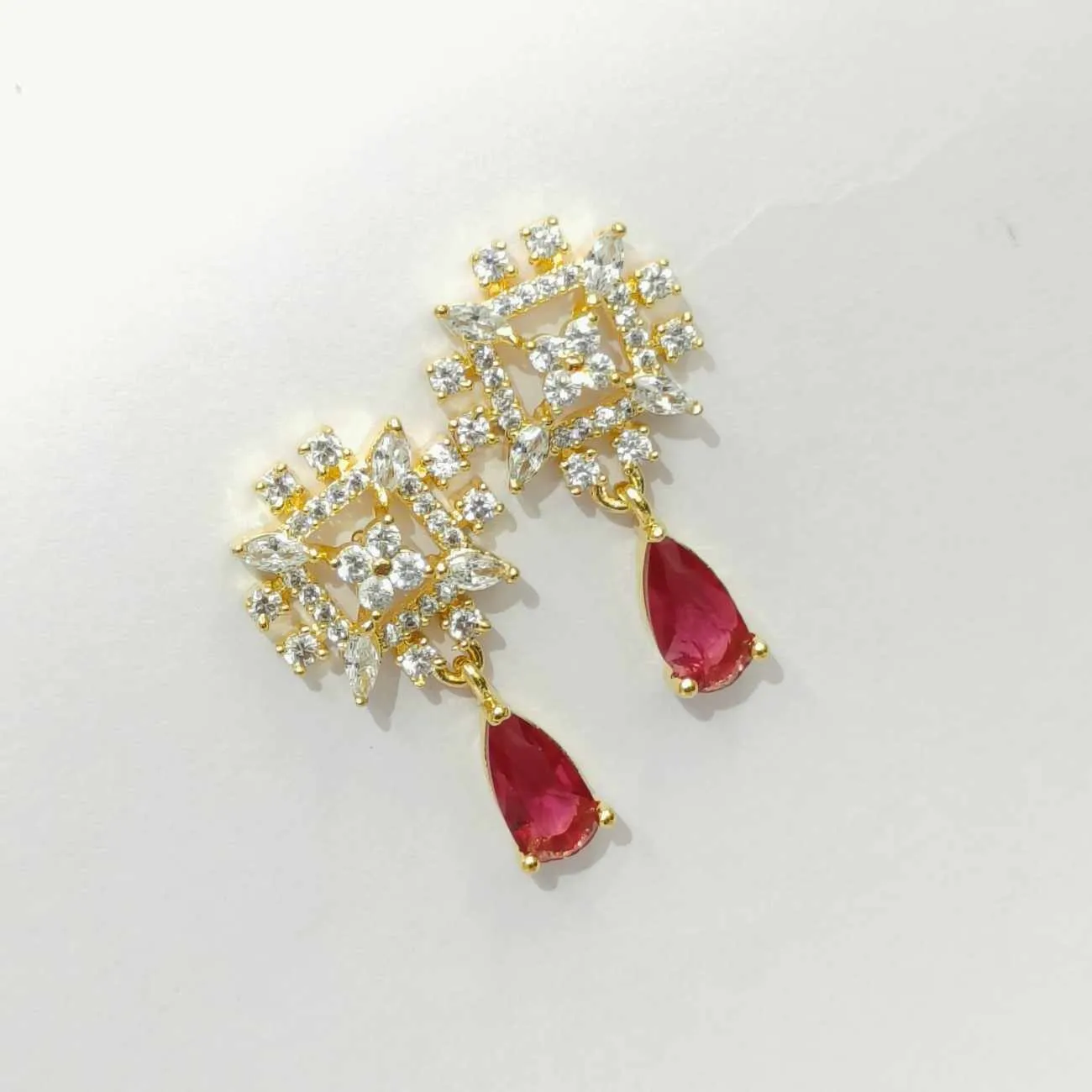 Nimoraa Ruby Royale Statement Earrings