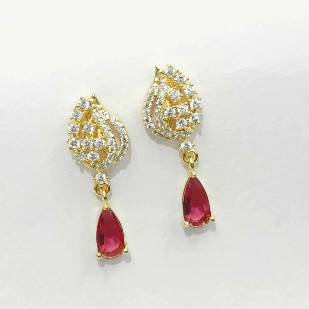 Nimoraa Ruby Dewdrop Earrings