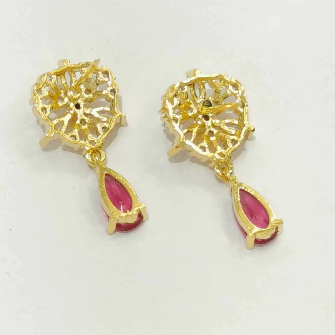 Nimoraa Scarlet Blossom Drop Earrings