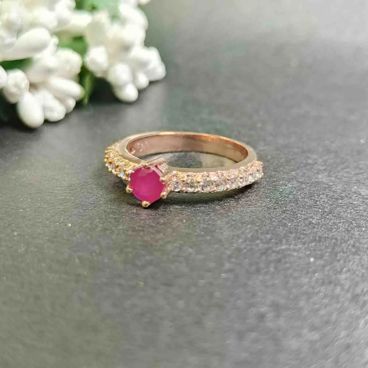 Ruby Belle Solitaire Ring