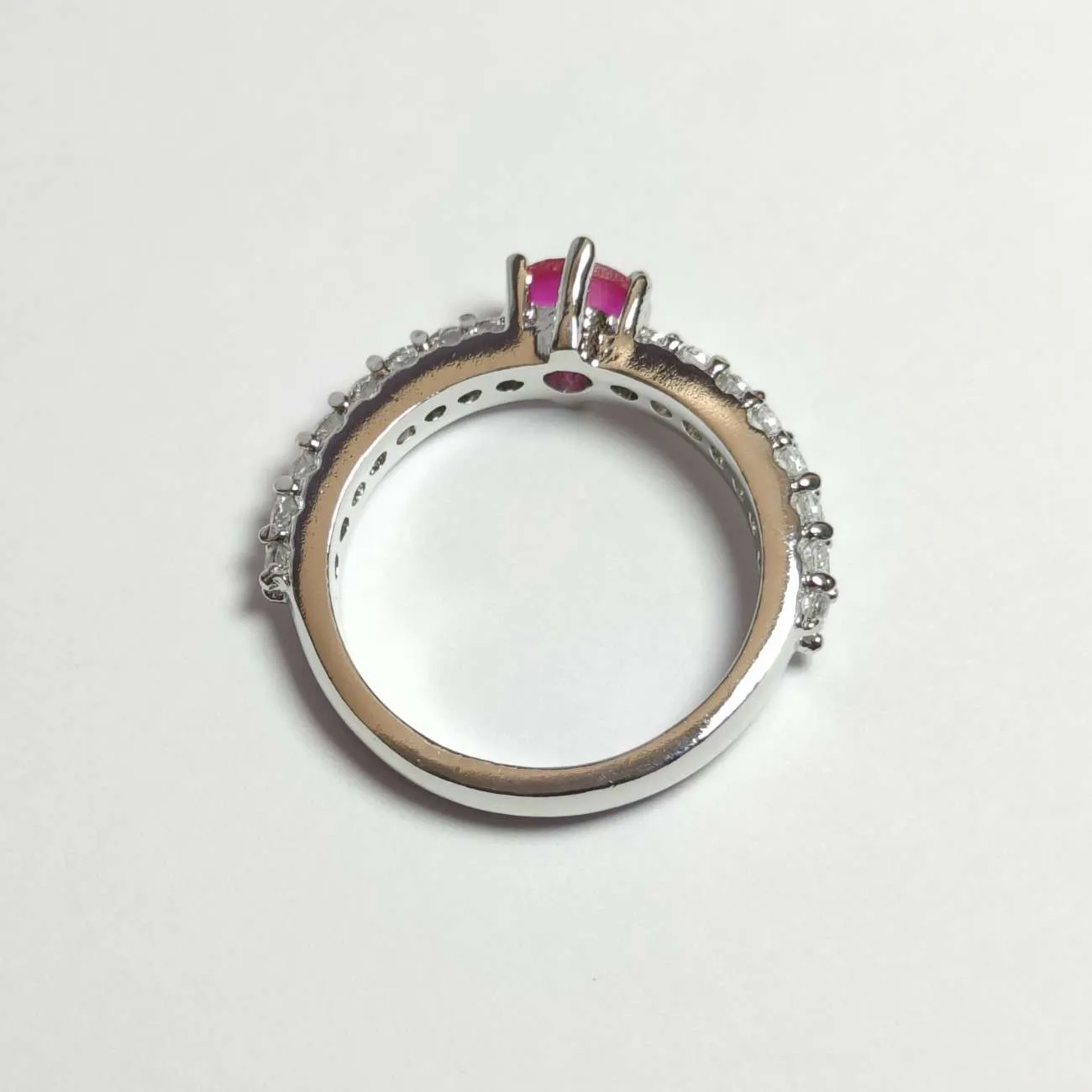 Ruby Aura Solitaire Ring – Silver Plated