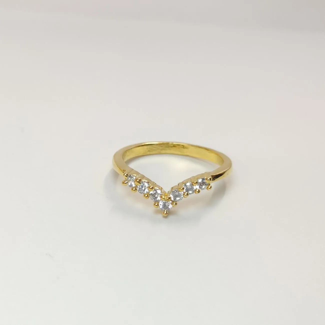 Vanki Stack Spark V shaped Ring – Gold Plated