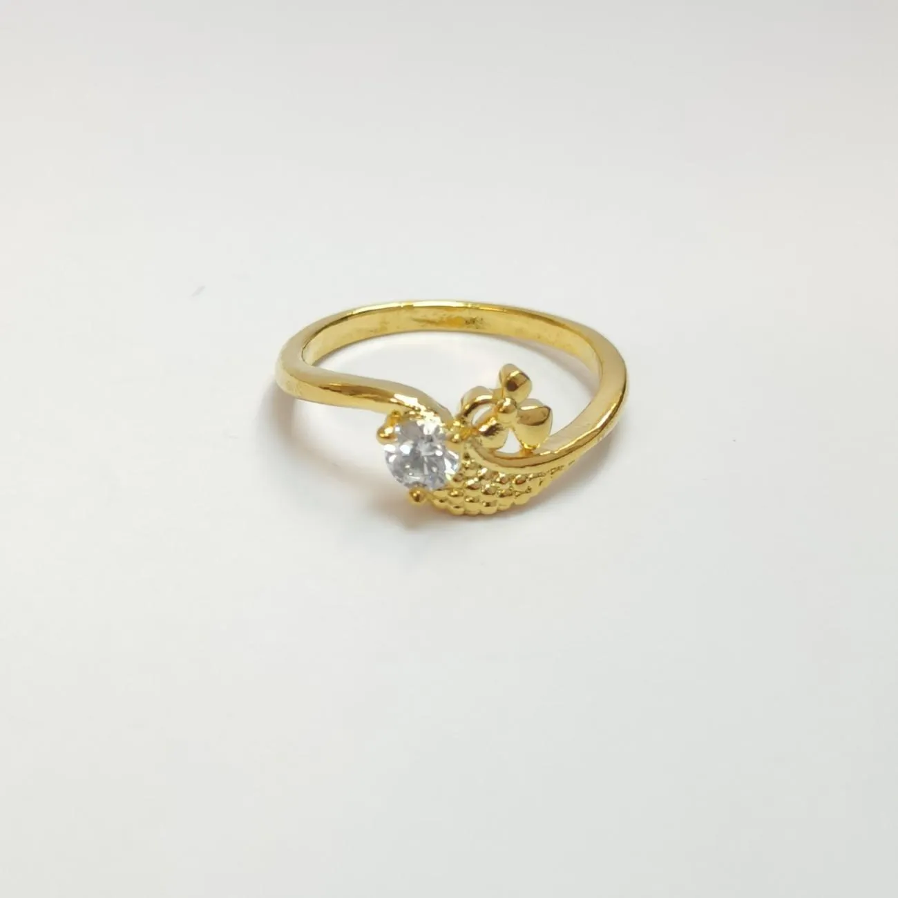 Fleurine Blossom Solitaire Ring – Gold Plated