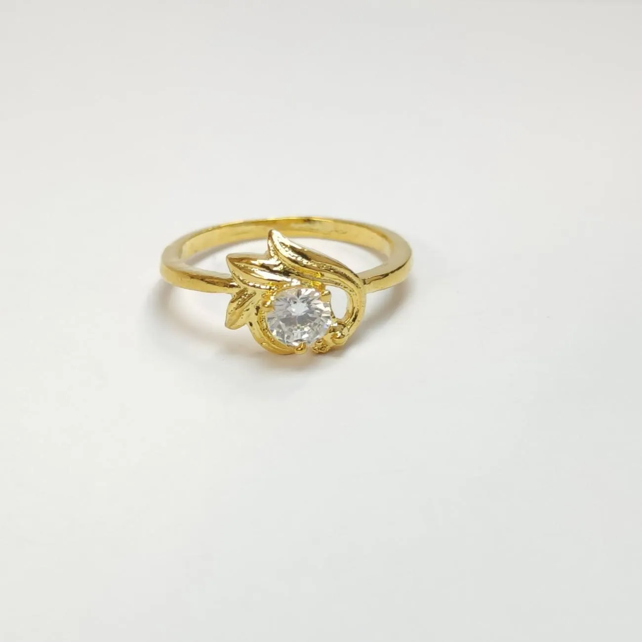 Aurelia Bloom Solitaire Ring – Gold Plated