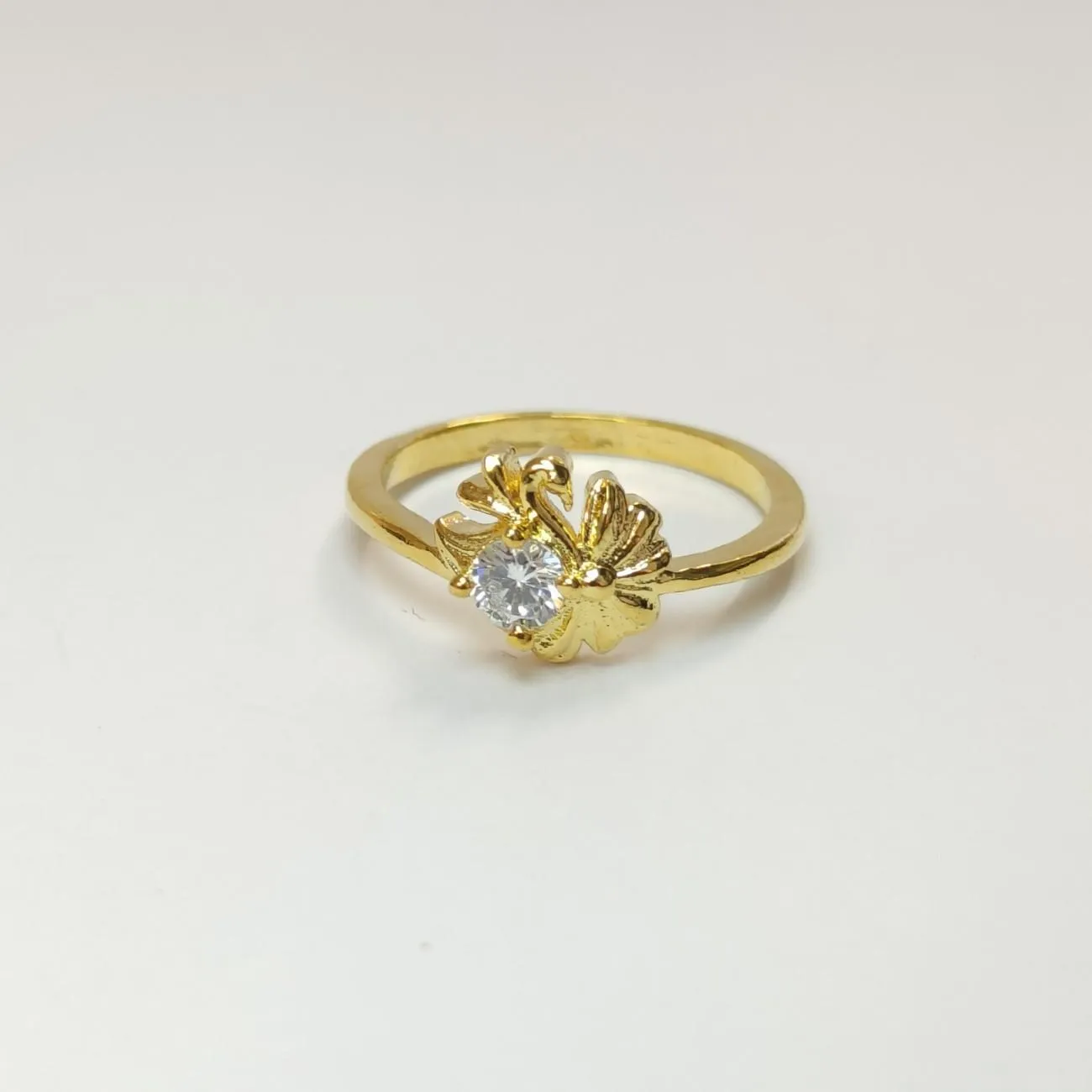 Aurelle Bloom Solitaire Ring – Gold Plated