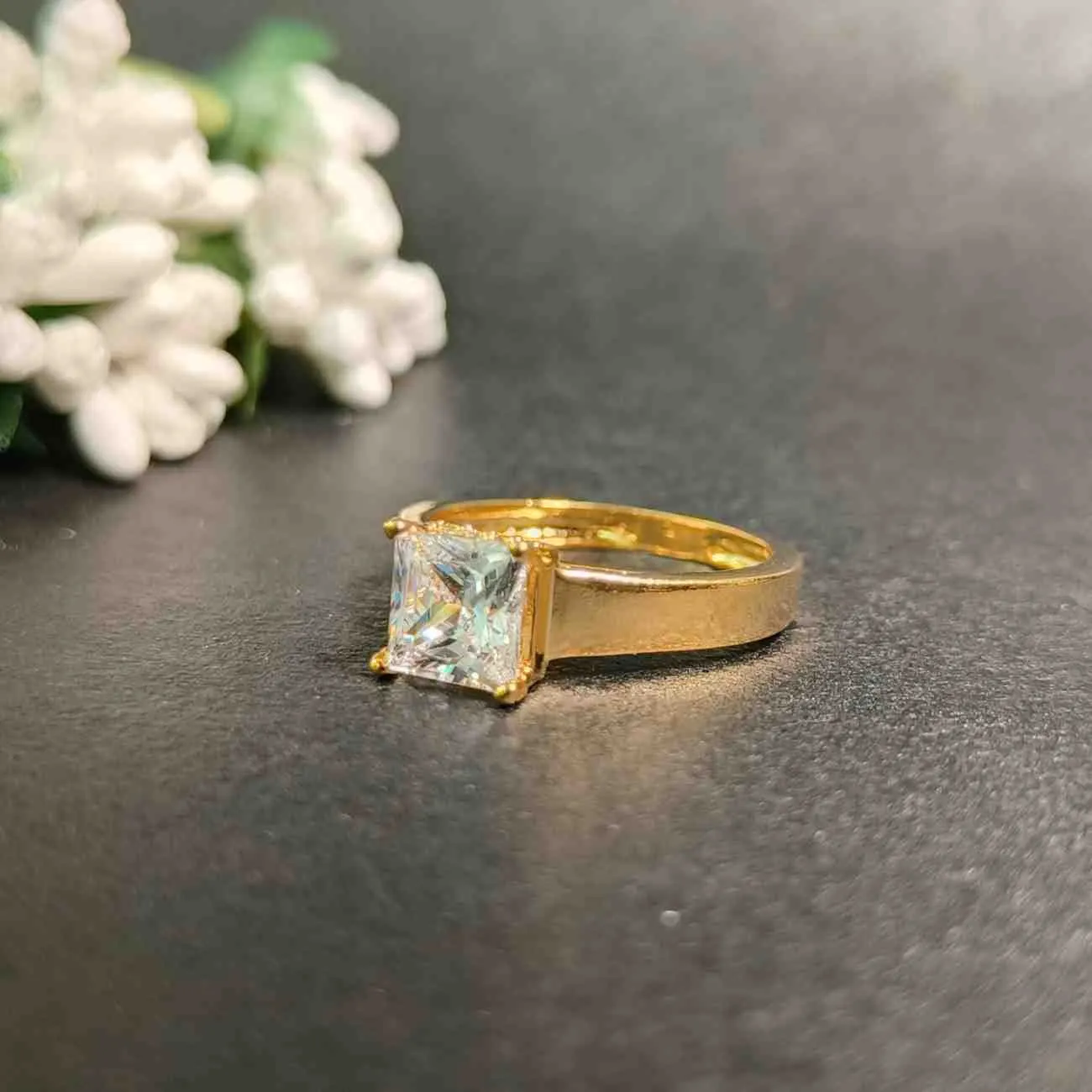 Regal Princess Solitaire Ring – Gold Plated