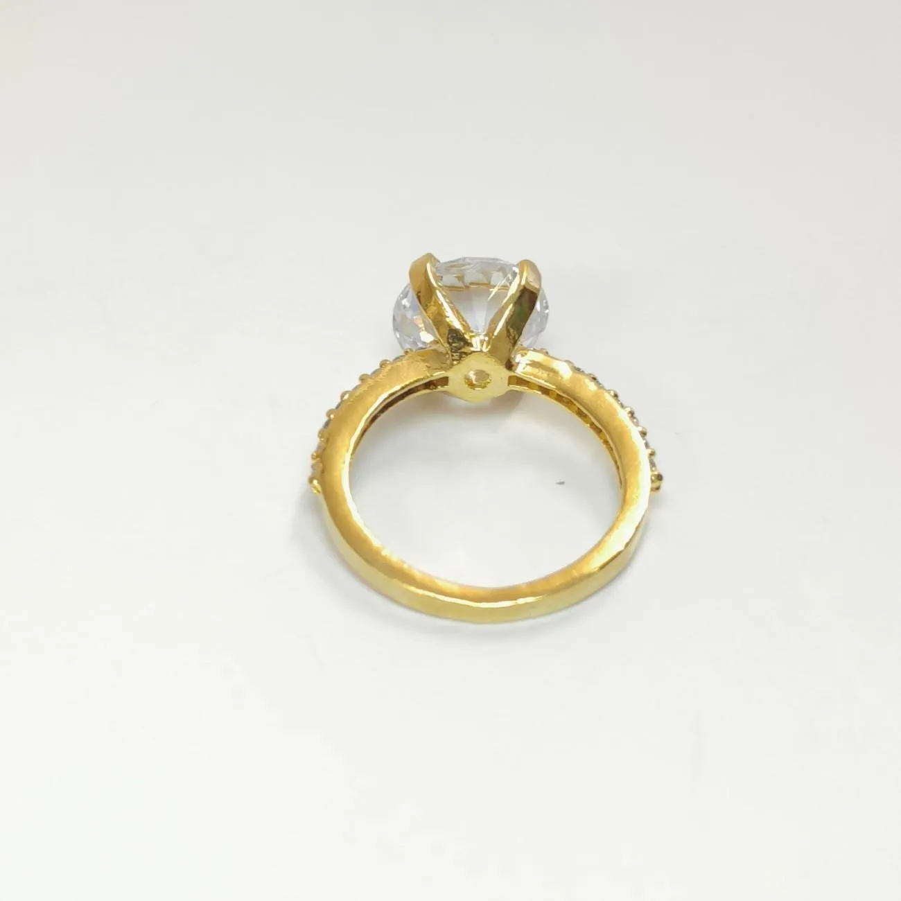 Aurora Grande Solitaire Ring – Gold Plated