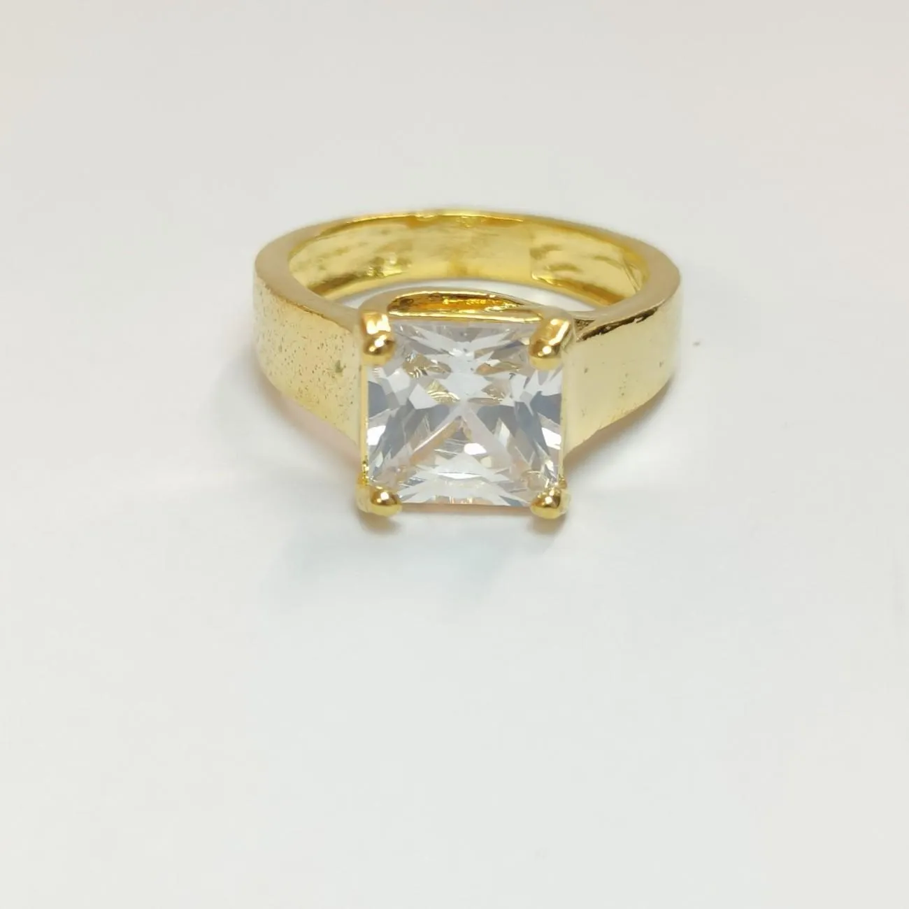 Monarch Square Solitaire Ring – Gold Plated