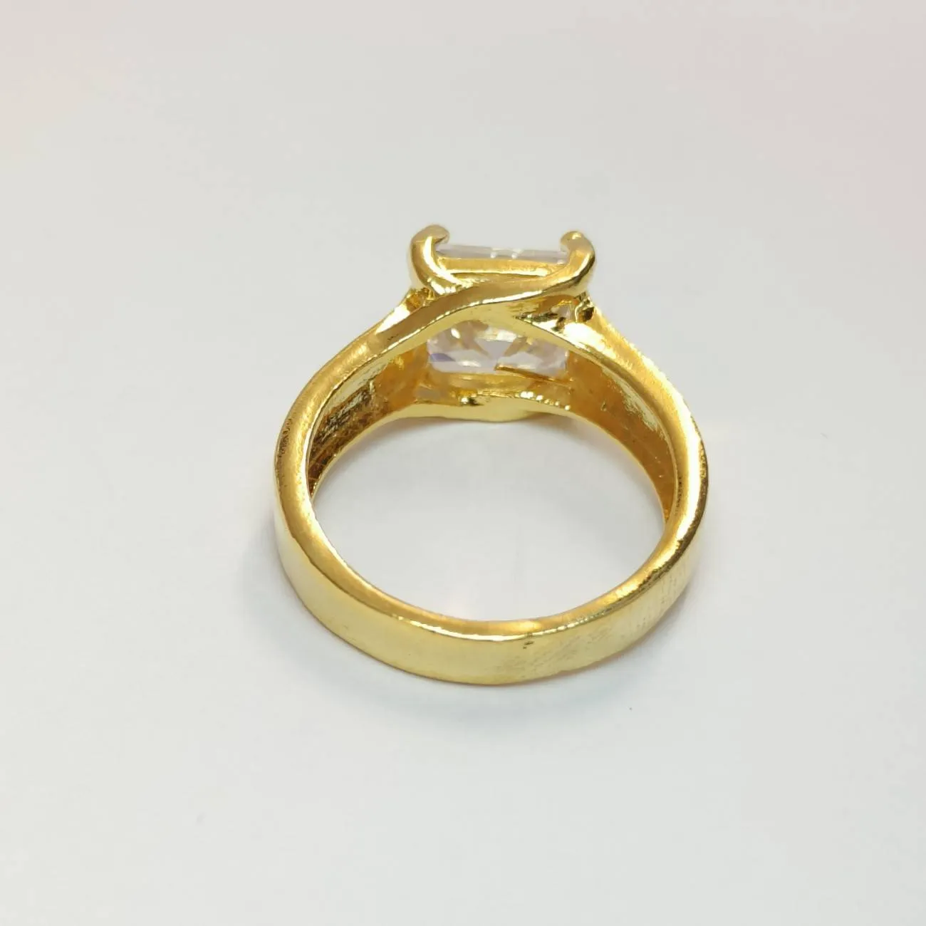 Monarch Square Solitaire Ring – Gold Plated