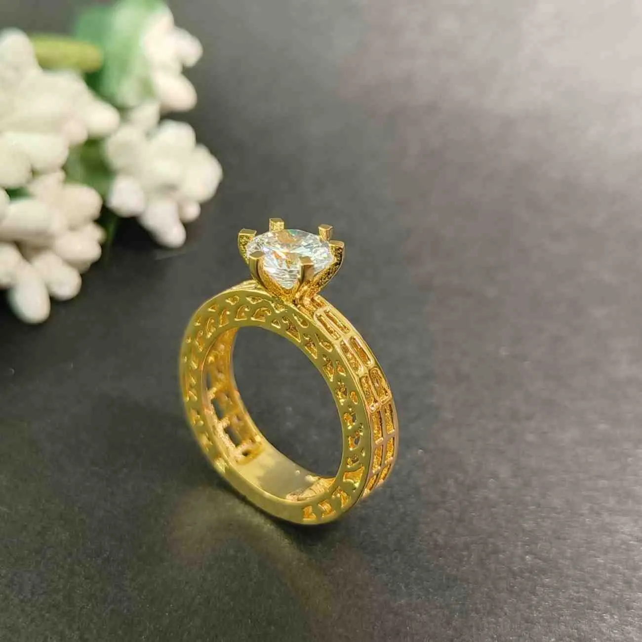 The Gold Structured Grace Solitaire