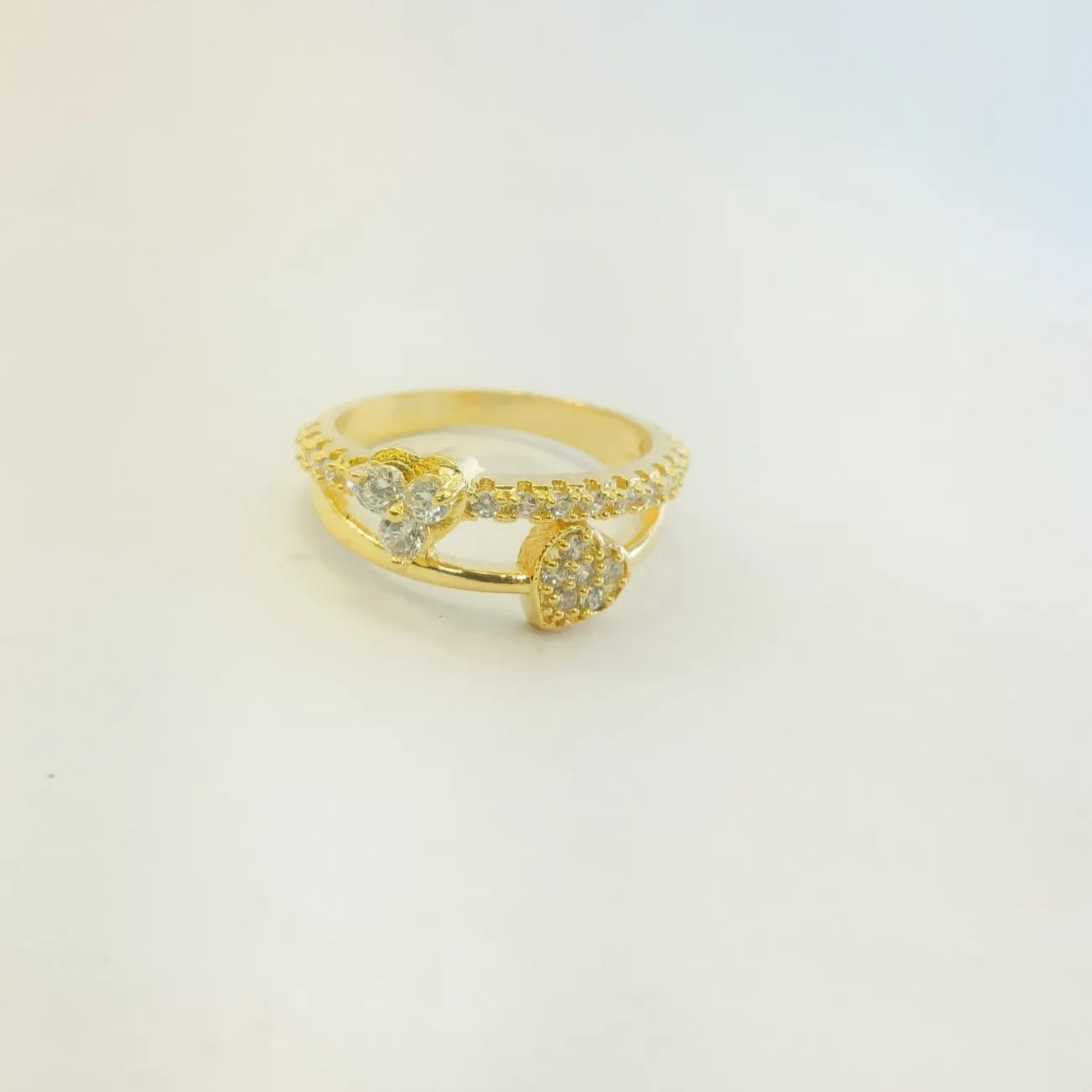 Twin Hearts Eternal Gold Spark Ring